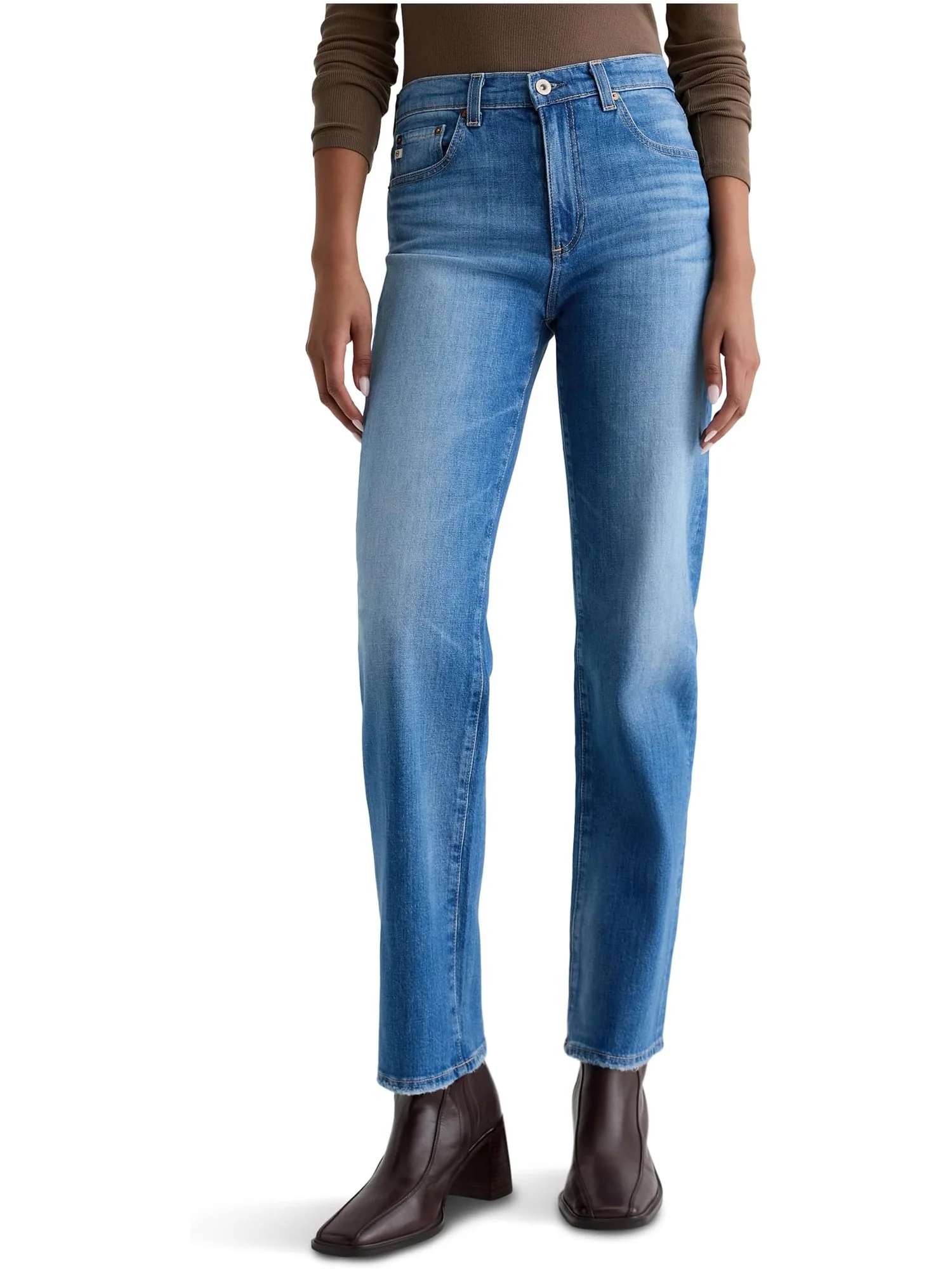 Джинсы AG Jeans Brinley Mid Rise Straight In 13 Years Allure, цвет 13 Years Allure — 1