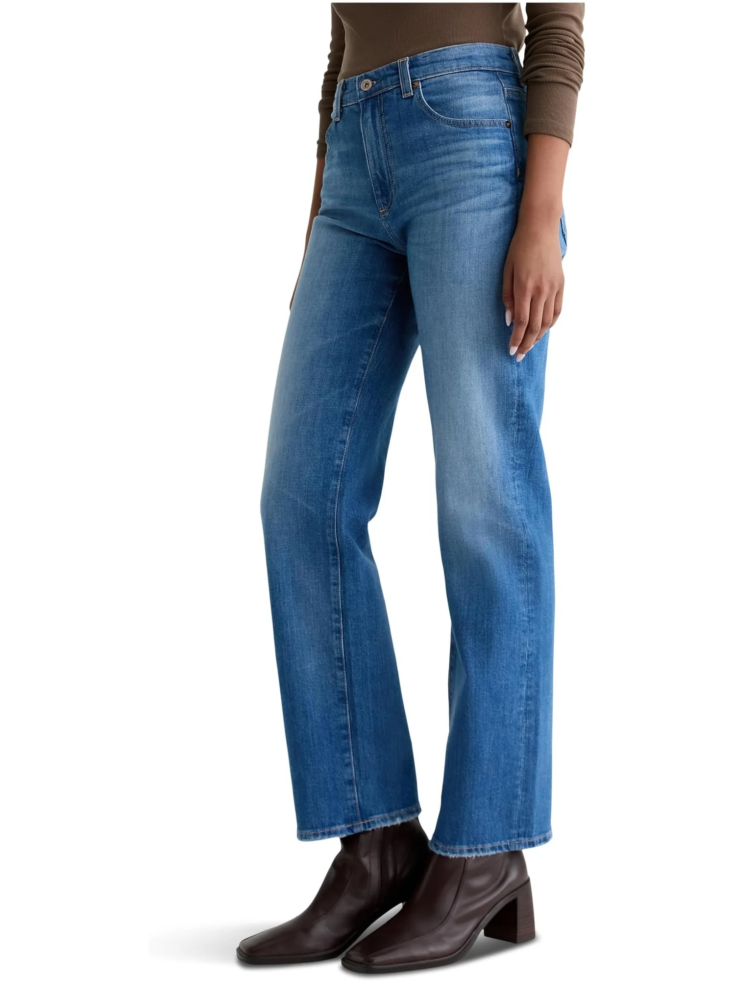 Джинсы AG Jeans Brinley Mid Rise Straight In 13 Years Allure, цвет 13 Years Allure — 2