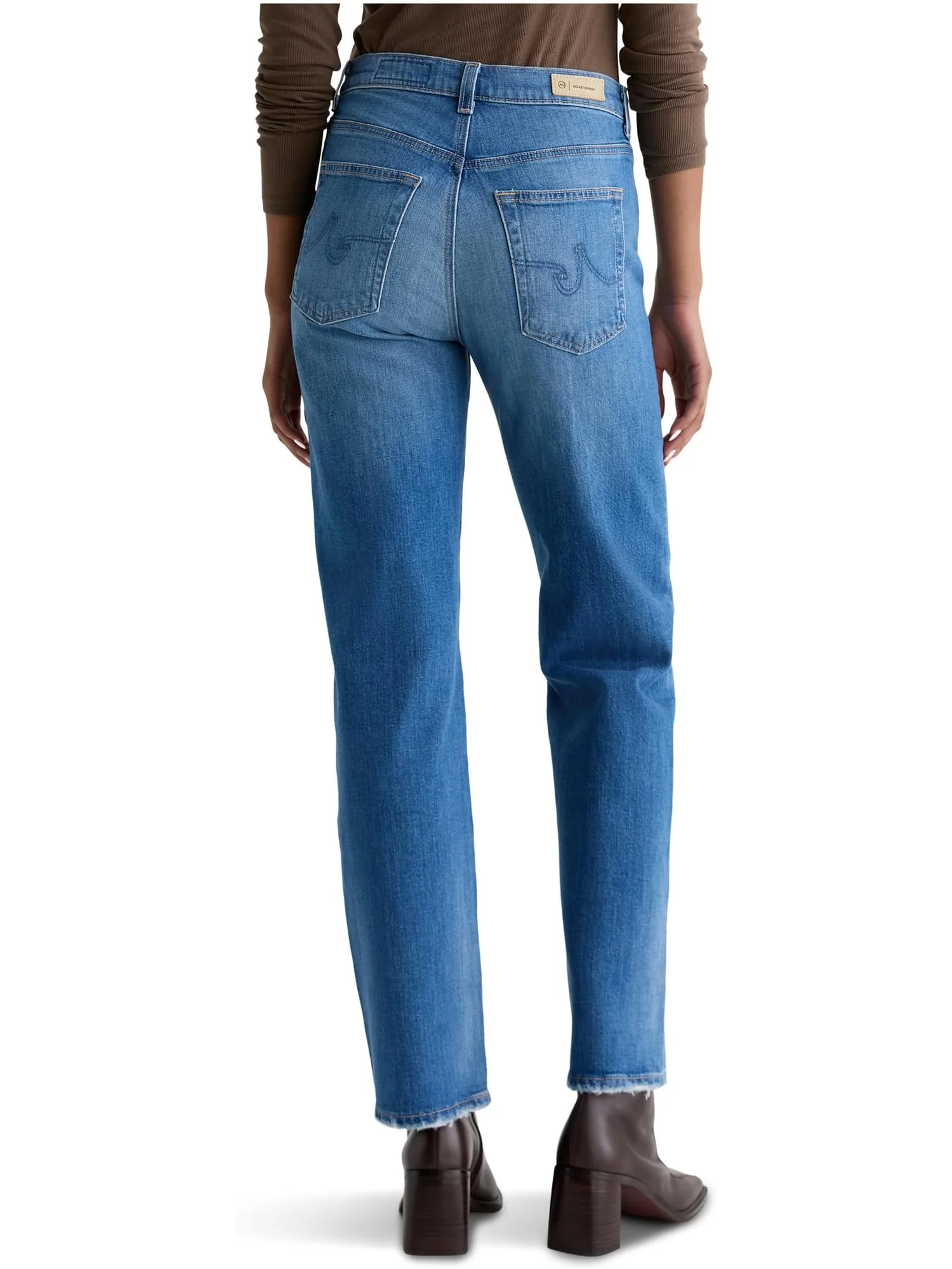 Джинсы AG Jeans Brinley Mid Rise Straight In 13 Years Allure, цвет 13 Years Allure — 3