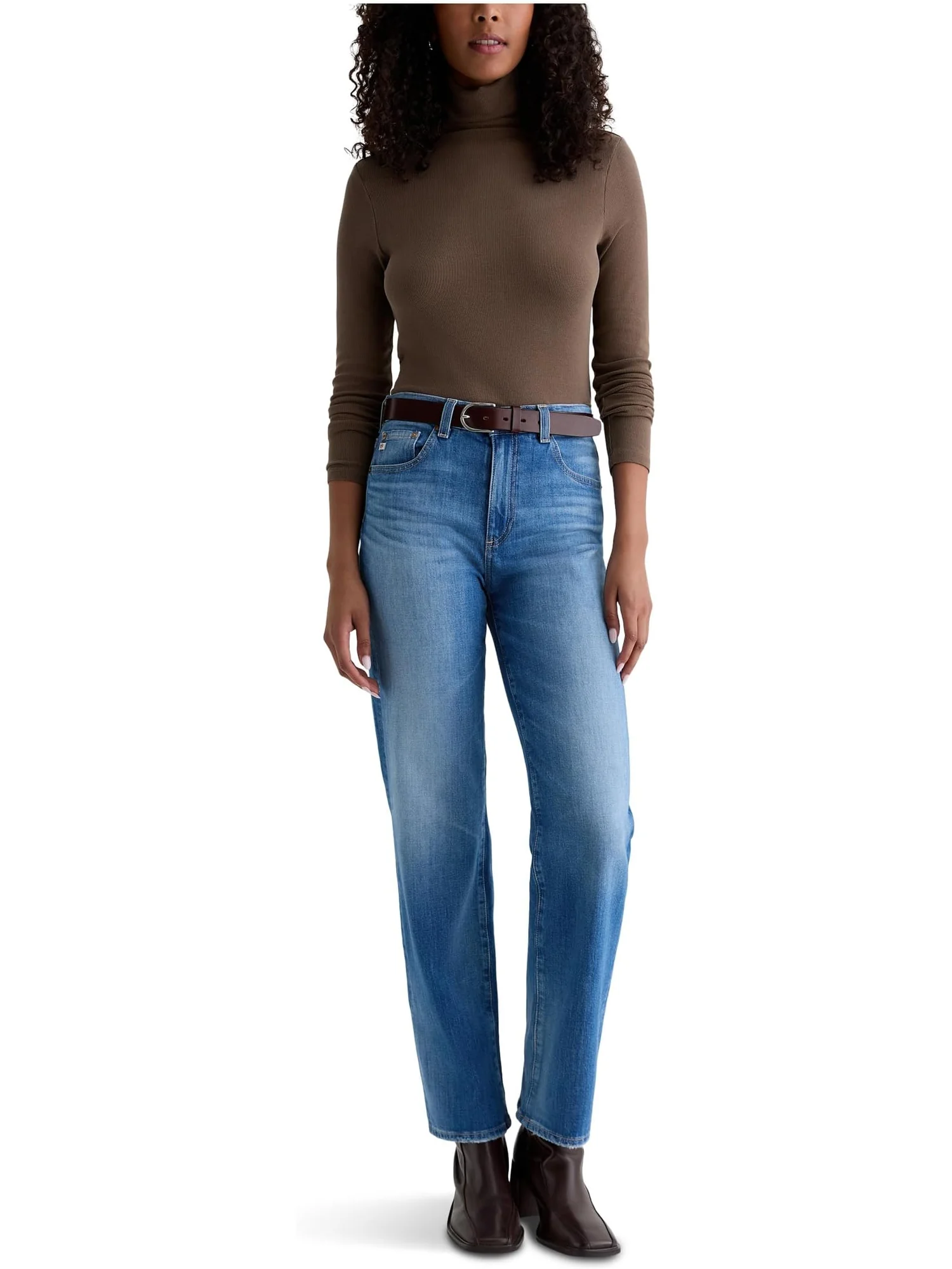 Джинсы AG Jeans Brinley Mid Rise Straight In 13 Years Allure, цвет 13 Years Allure — 5