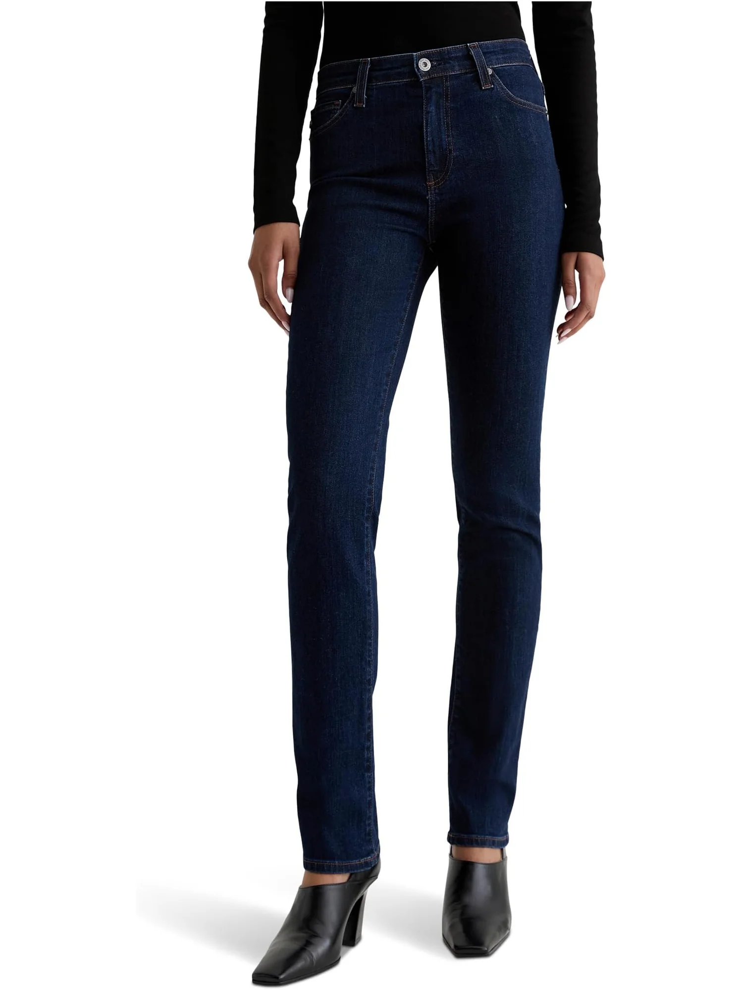Джинсы AG Jeans Mari Mid Rise Straight Extended In Modern Indigo — 1
