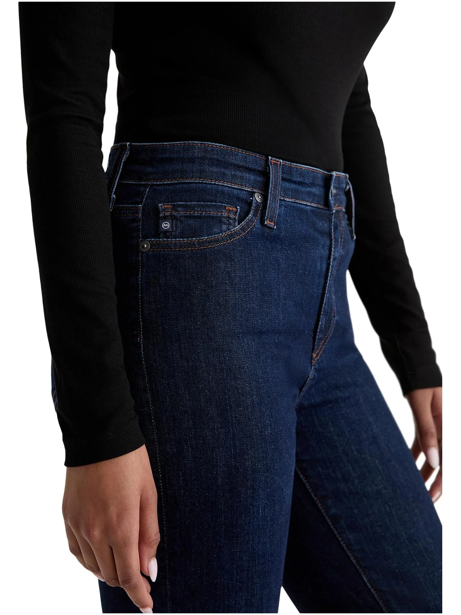 Джинсы AG Jeans Mari Mid Rise Straight Extended In Modern Indigo — 3