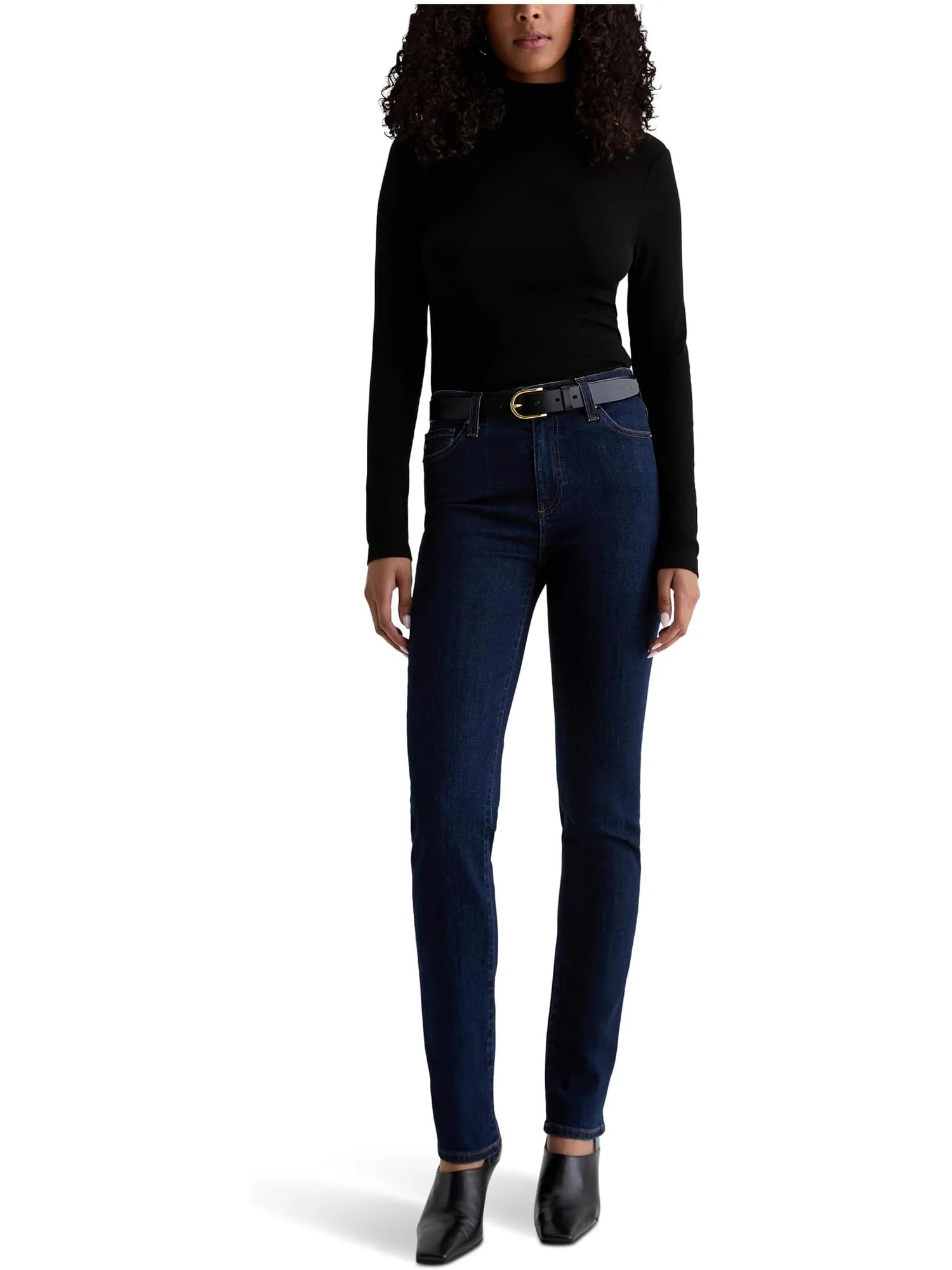 Джинсы AG Jeans Mari Mid Rise Straight Extended In Modern Indigo — 4