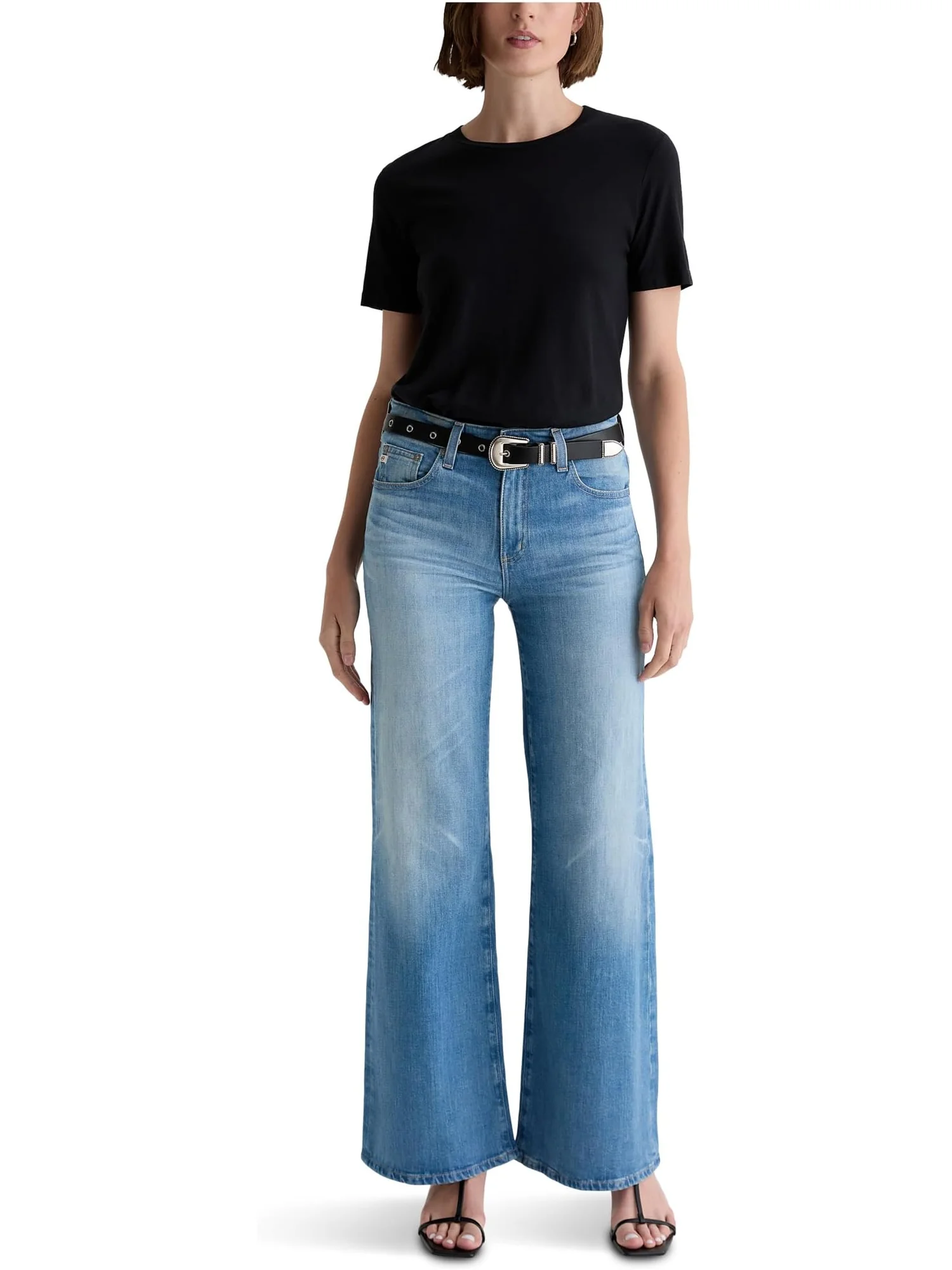 Джинсы AG Jeans Saige Mid Rise Wide Leg In 18 Years Bisou, цвет 18 Years Bisou — 4