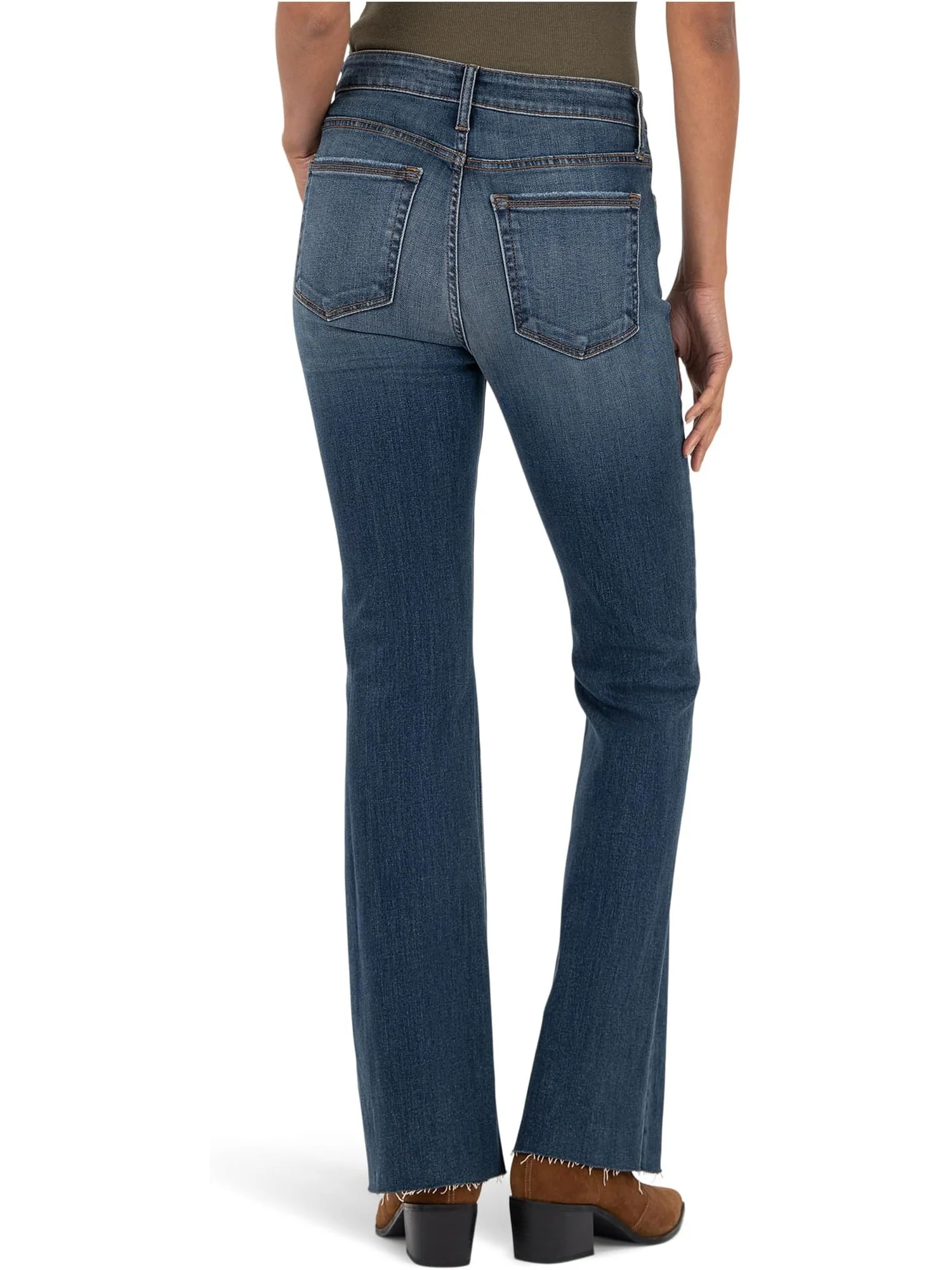 Джинсы KUT from the Kloth Stella High-Rise Fab Ab Flare W/Raw Hem, цвет Intriguing — 3