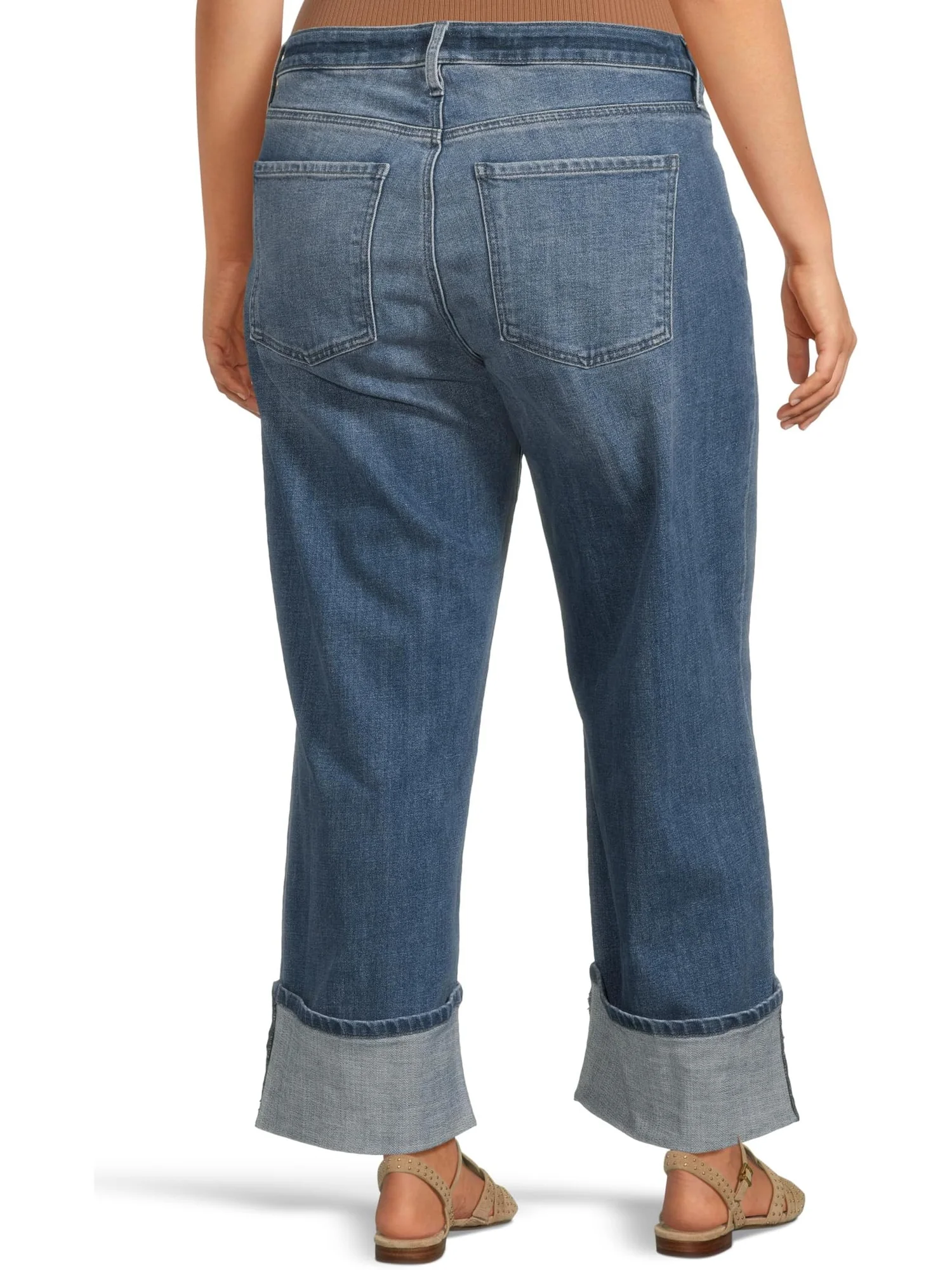 Джинсы KUT from the Kloth Plus Sienna High Rise Straight Leg-roll Up 5", цвет Hollowed — 3