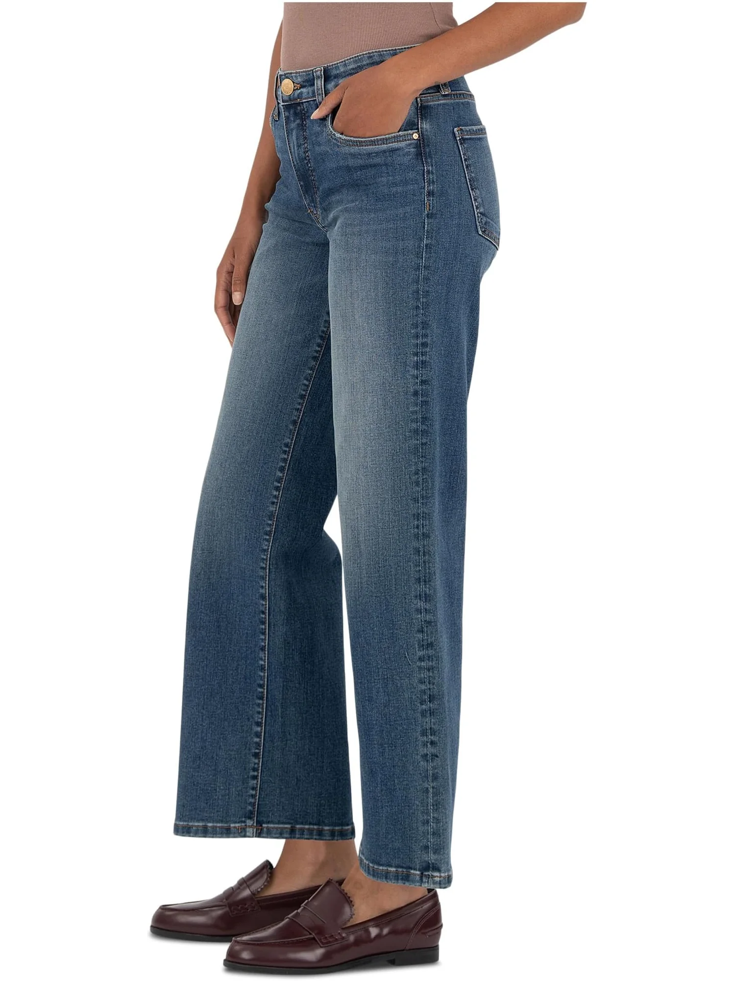 Джинсы KUT from the Kloth Charlotte High-rise-fab Ab Wide Leg, цвет Historical — 2