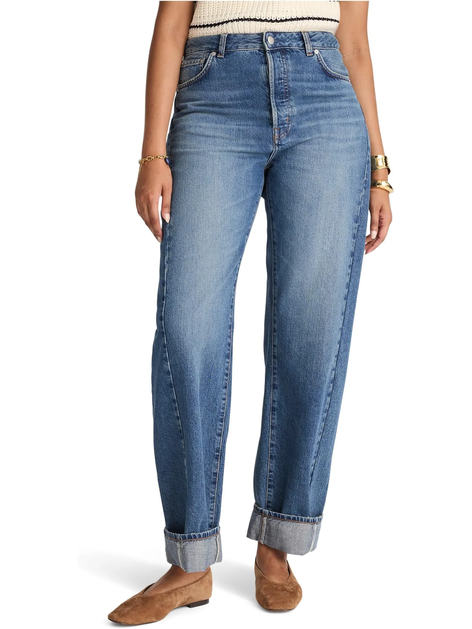 Джинсы Madewell Pieced Barrel With Cuff In Mosby Wash, цвет Mosby Wash — 1