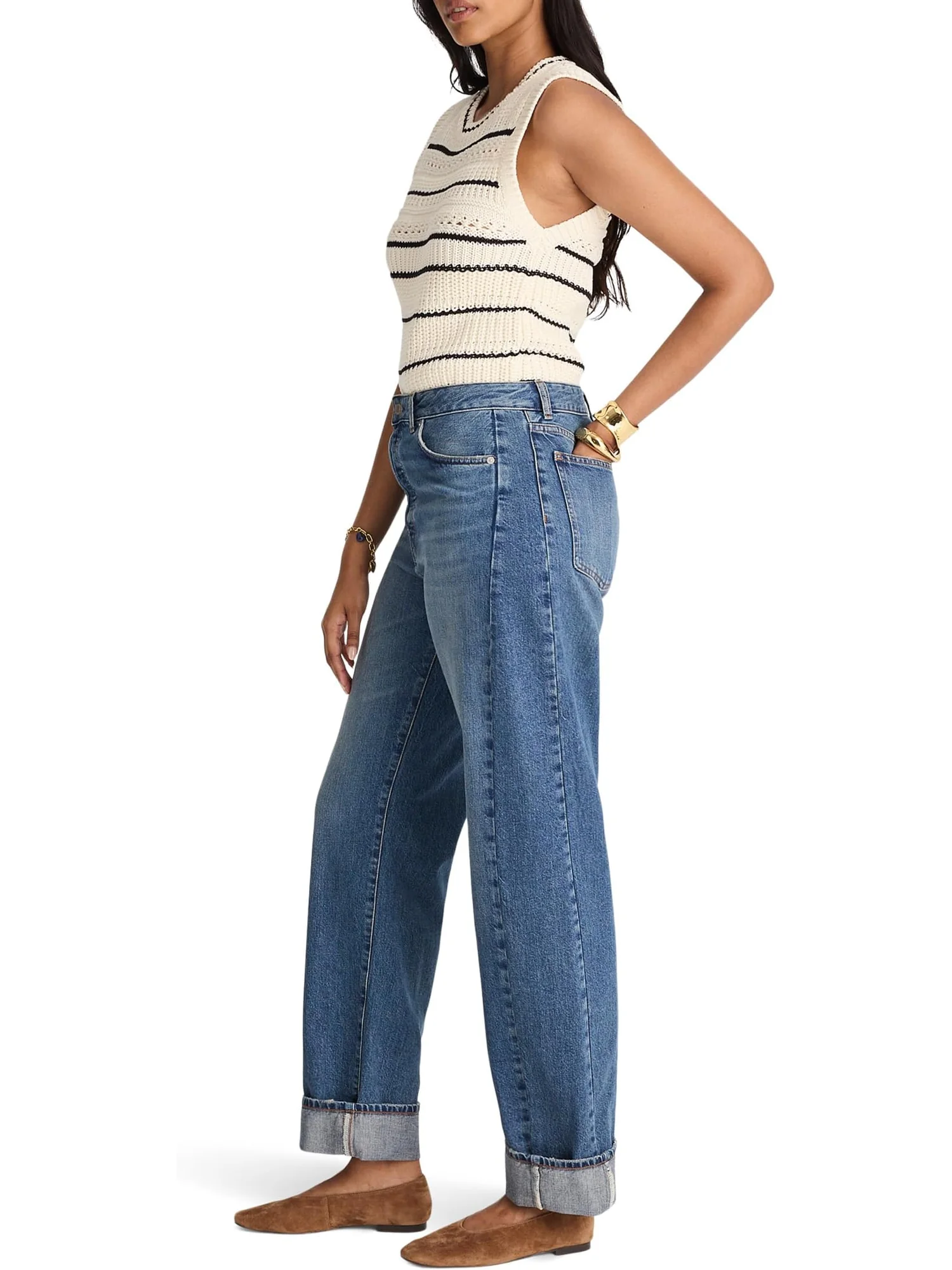 Джинсы Madewell Pieced Barrel With Cuff In Mosby Wash, цвет Mosby Wash — 2