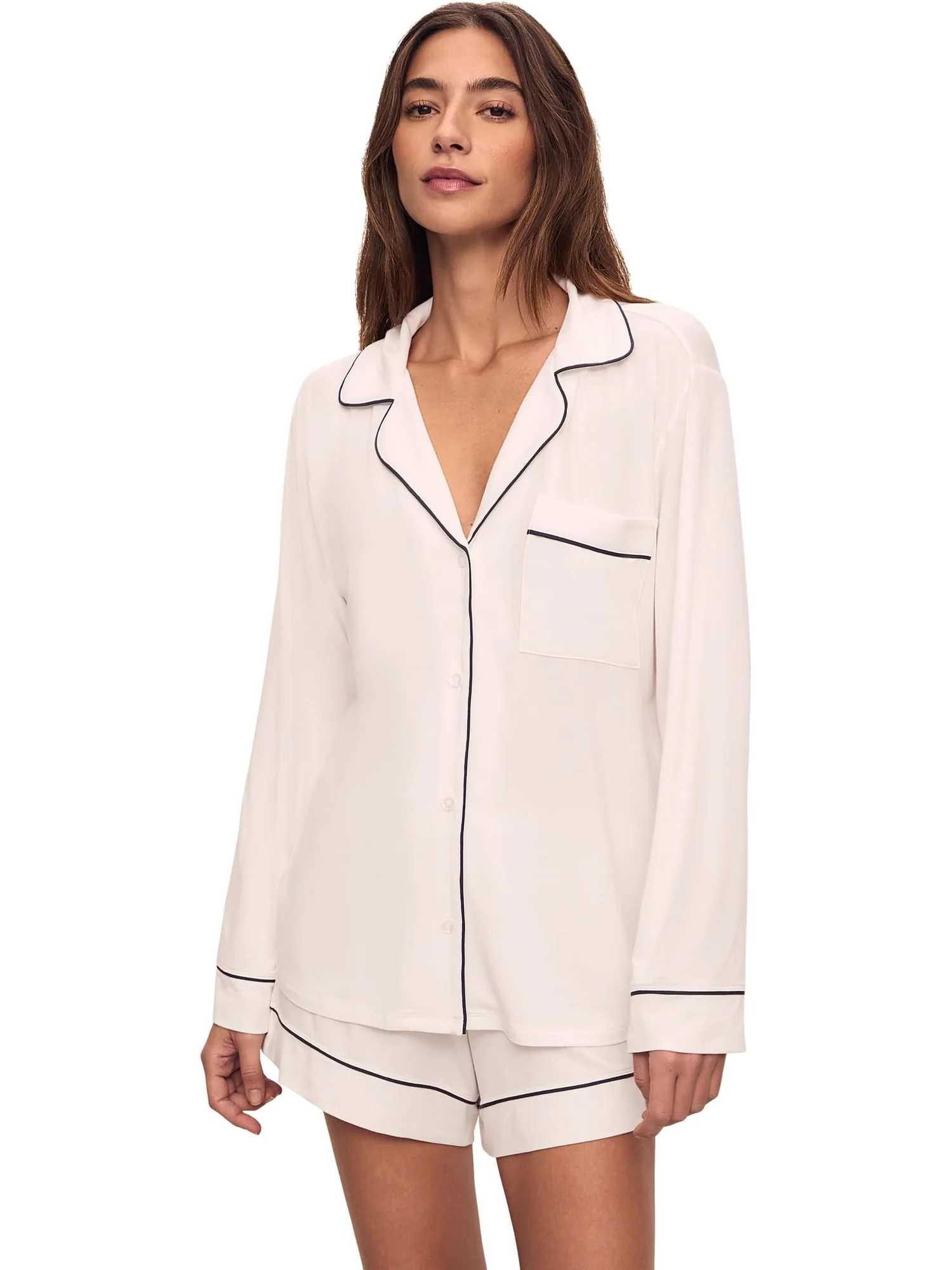 Пижама Eberjey Gisele Long Sleeve Top & Short PJ Set — 1