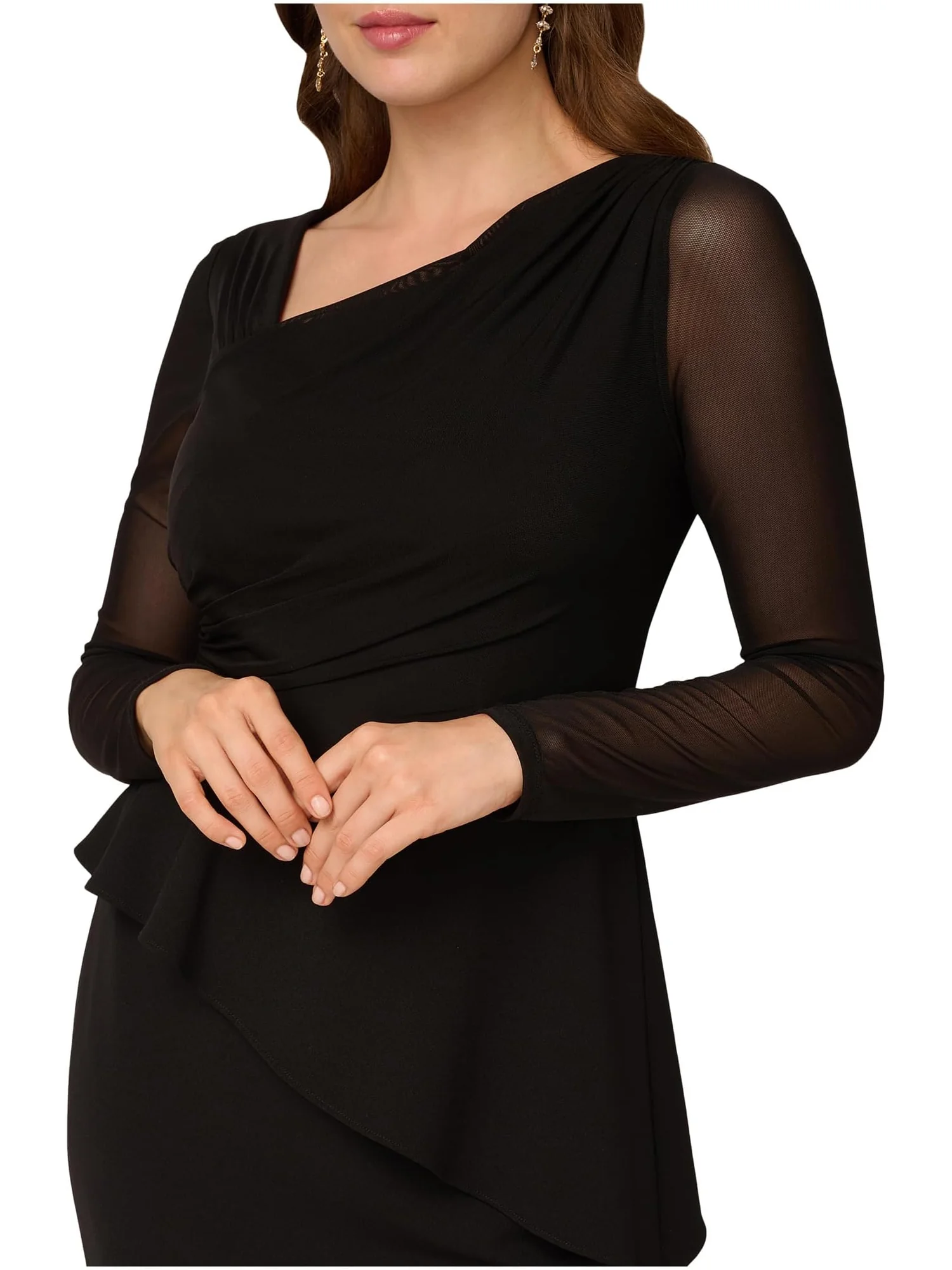 Платье Adrianna Papell Asymmetrical Crepe Dress — 3