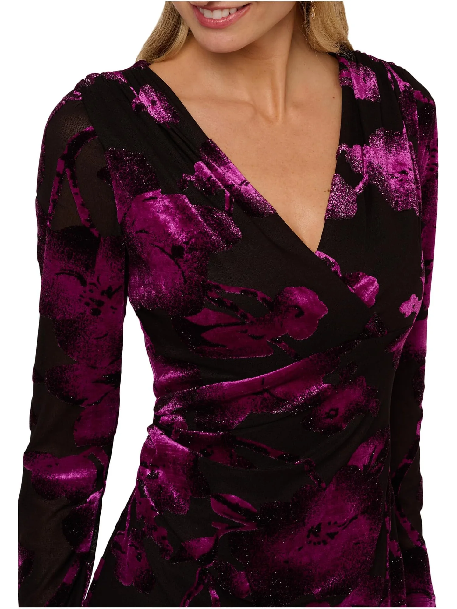 Платье Adrianna Papell Surplus Velvet Midi Dress — 3