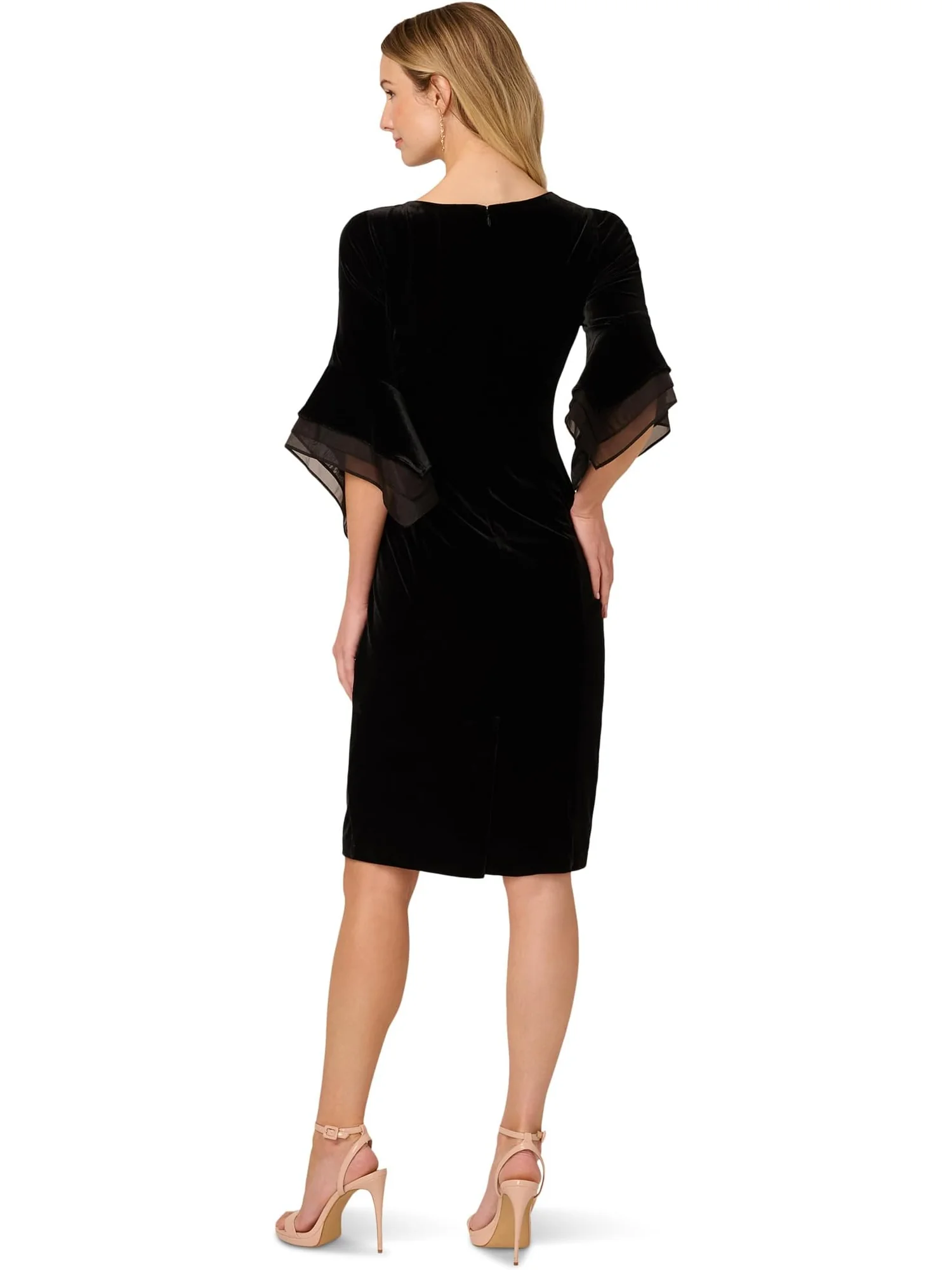 Платье Adrianna Papell Velvet Bell Sleeve Short Dress — 2