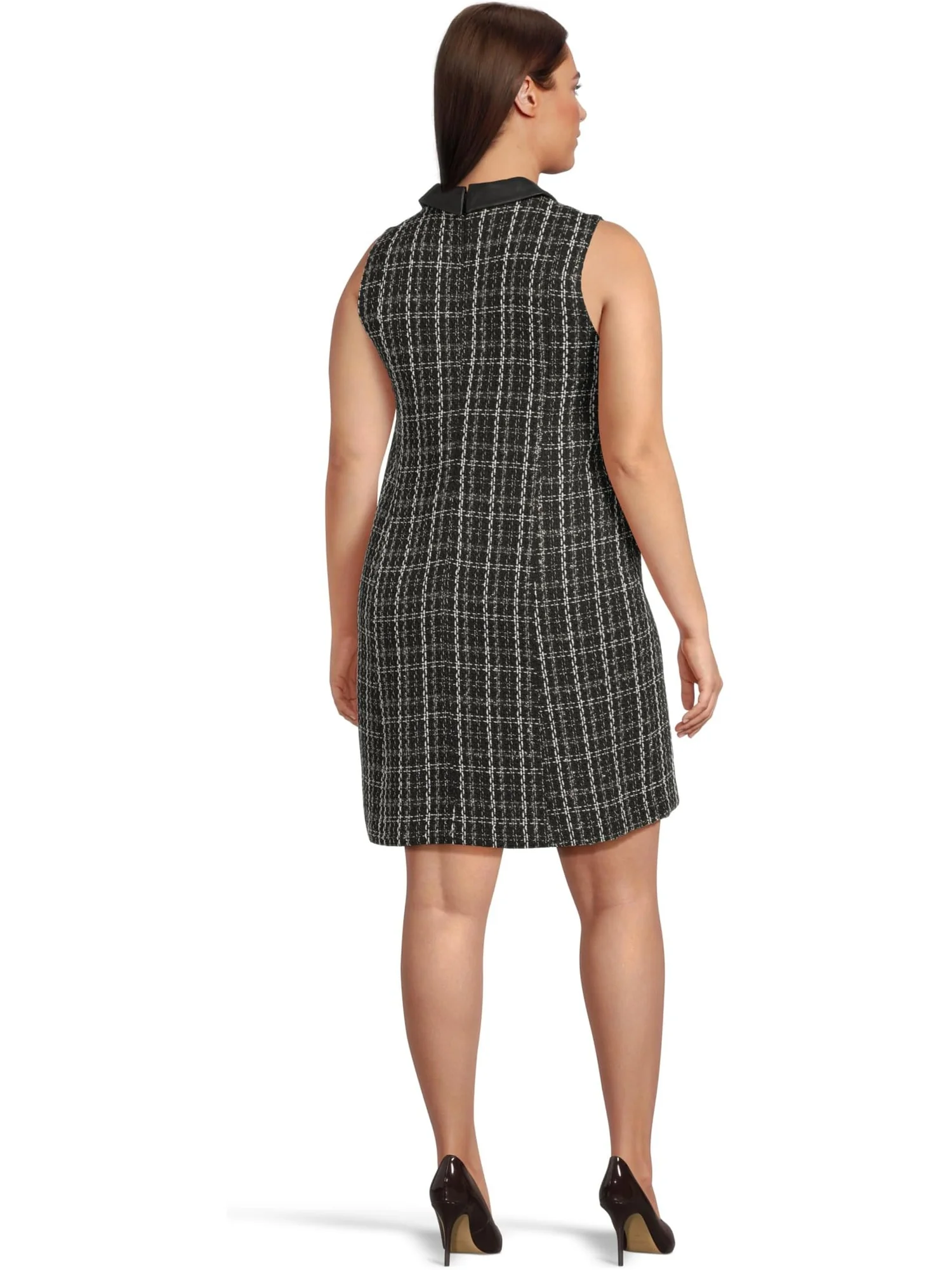 Платье Calvin Klein Sleeveless Tweed Sheath With Collar — 3