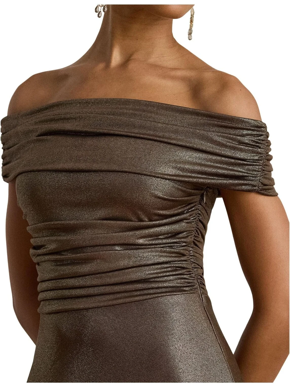 Платье Lauren Ralph Lauren Metallic Off-The-Shoulder Cocktail Dress — 3