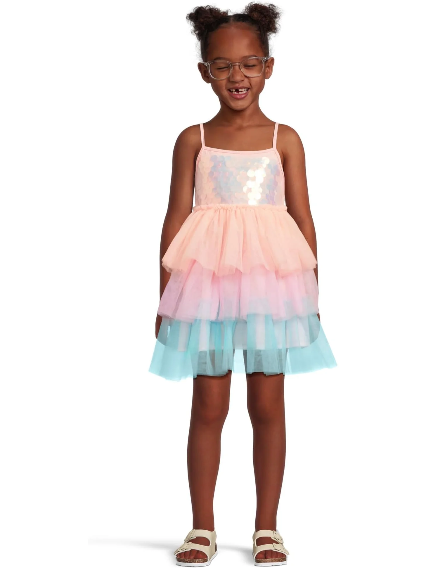 Платье Lola and The Boys Paillette Ombre Tutu Dress — розовый