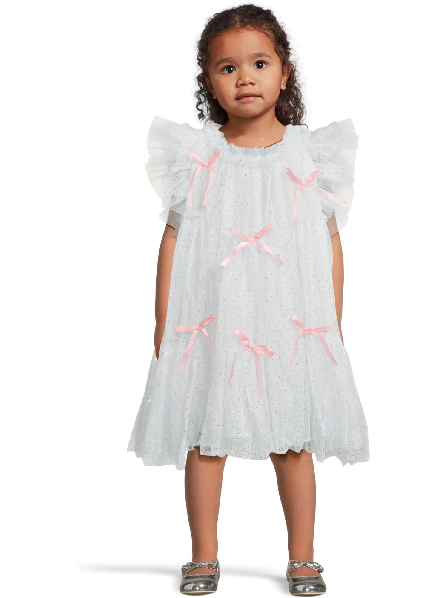 Платье Lola and The Boys Jolie Bow Shimmer Dress — белый