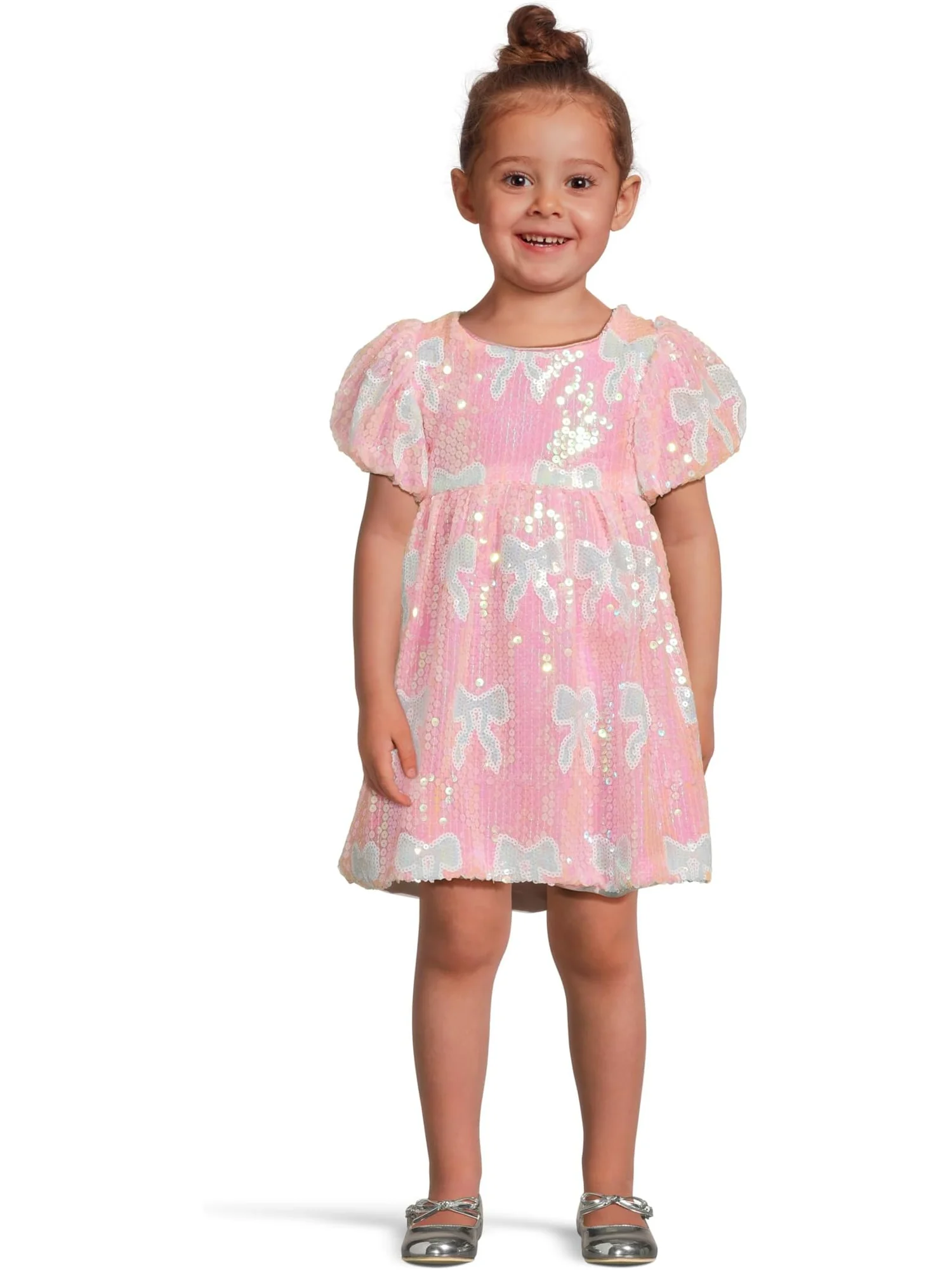 Платье Lola and The Boys Baby Blue Sequin Bow Dress — розовый