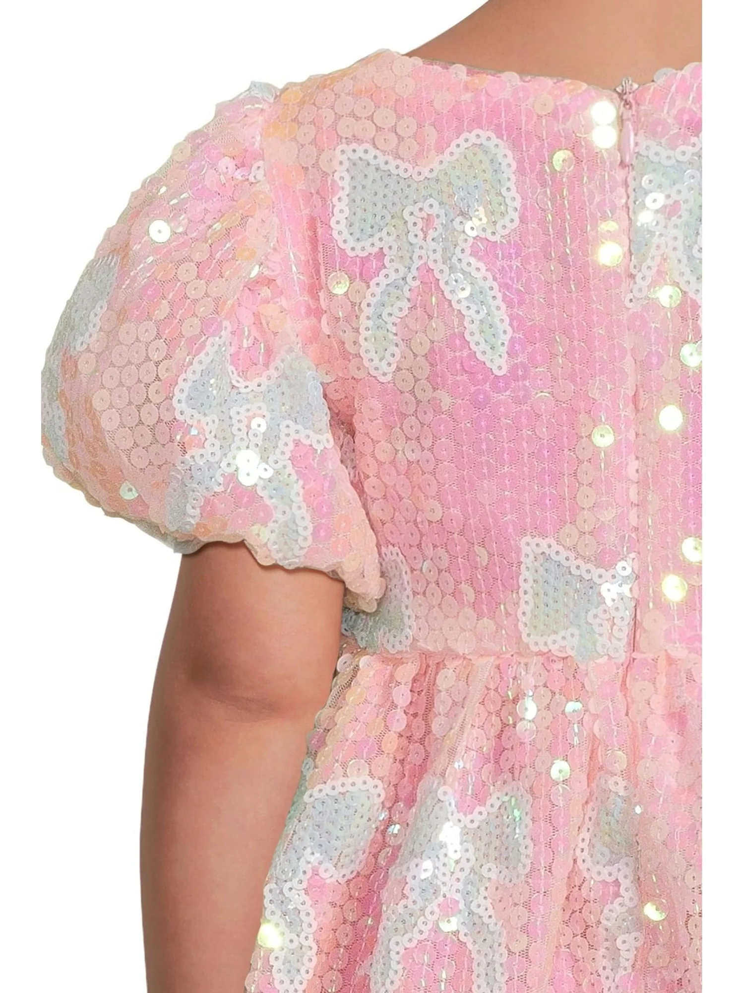 Платье Lola and The Boys Baby Blue Sequin Bow Dress — 3