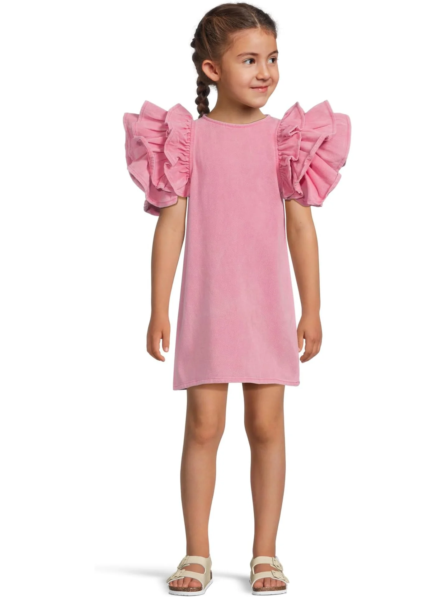 Платье Lola and The Boys Pink Princess Ruffle Denim Dress — розовый