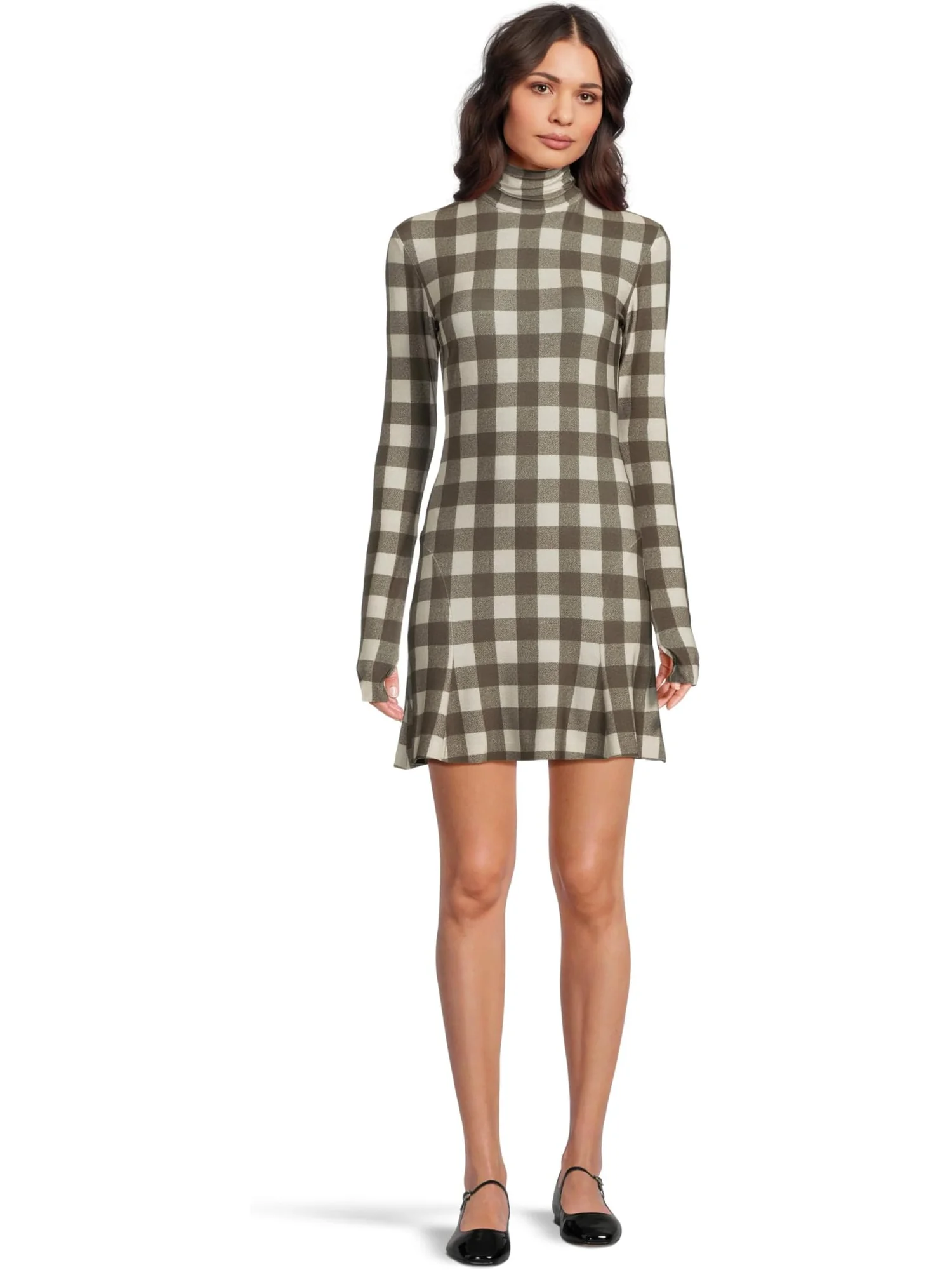 Платье Norma Kamali Long Sleeve Turtle Fishtail Mini Dress — 1