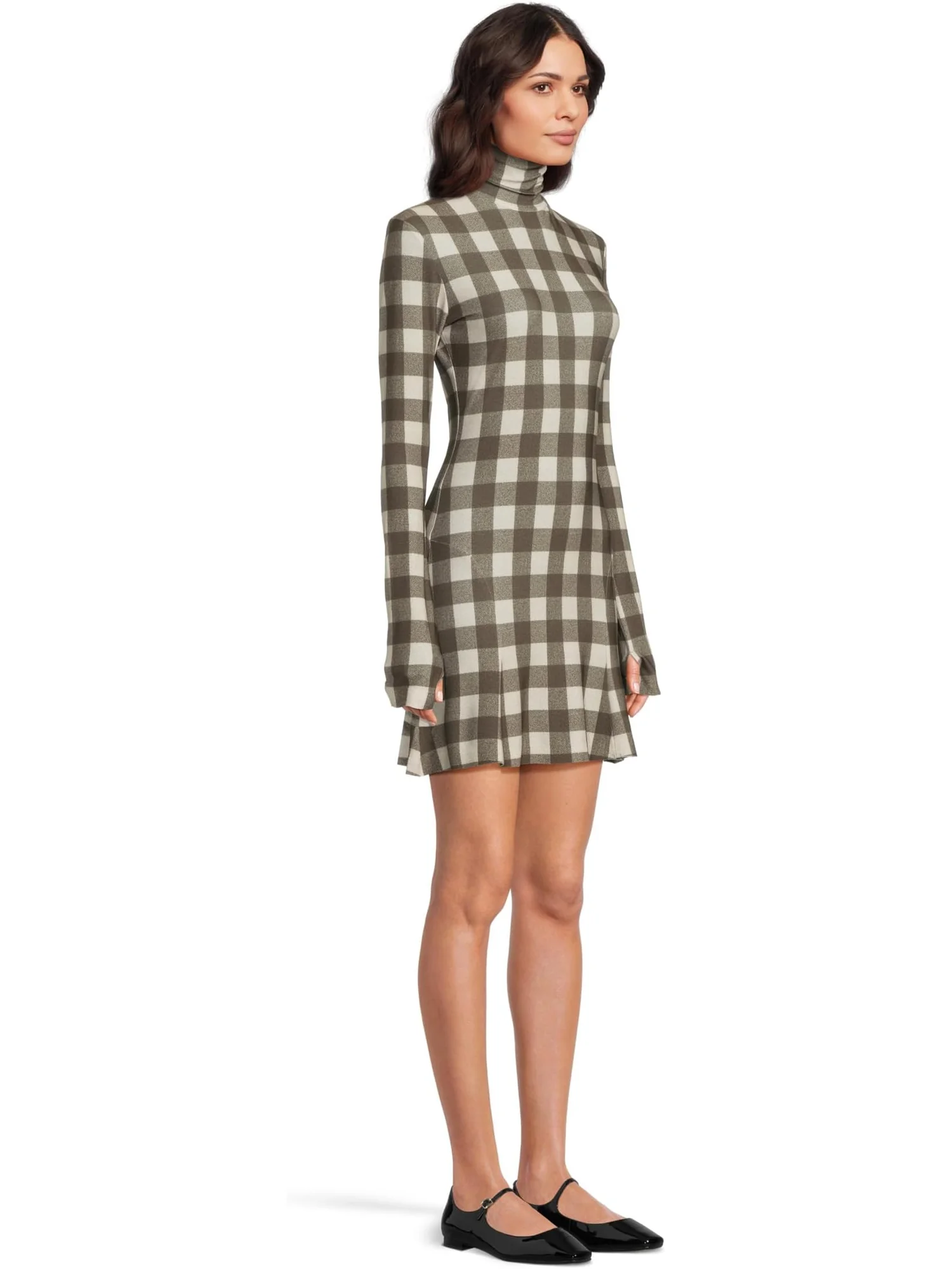 Платье Norma Kamali Long Sleeve Turtle Fishtail Mini Dress — 2