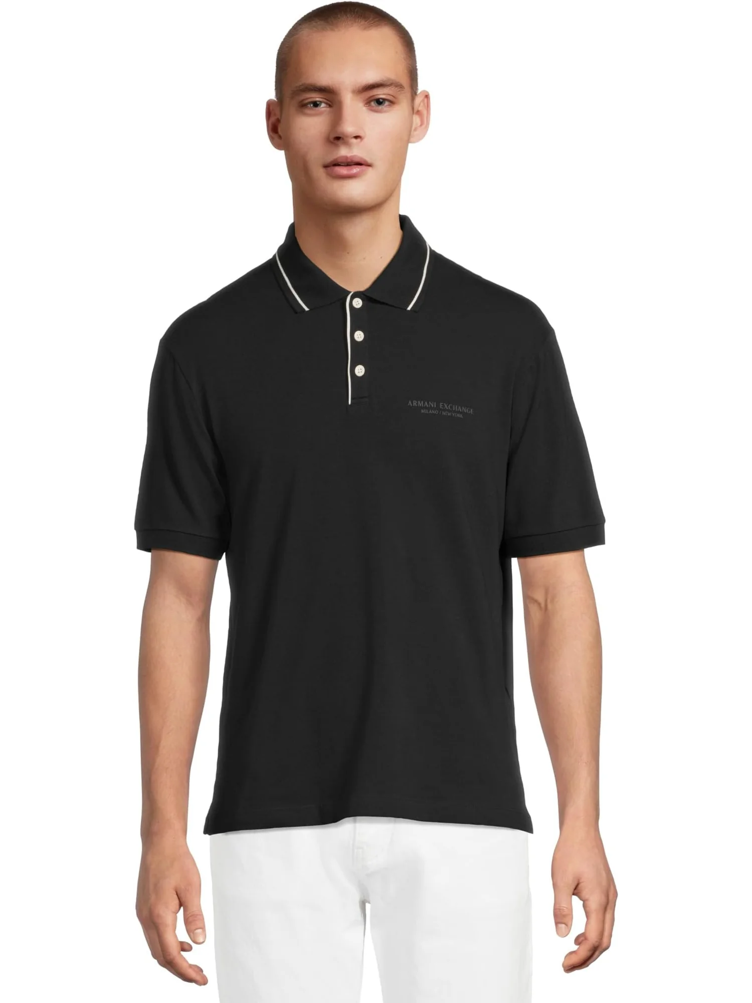 Поло Armani Exchange Milano/New York Logo Polo Shirt — 1