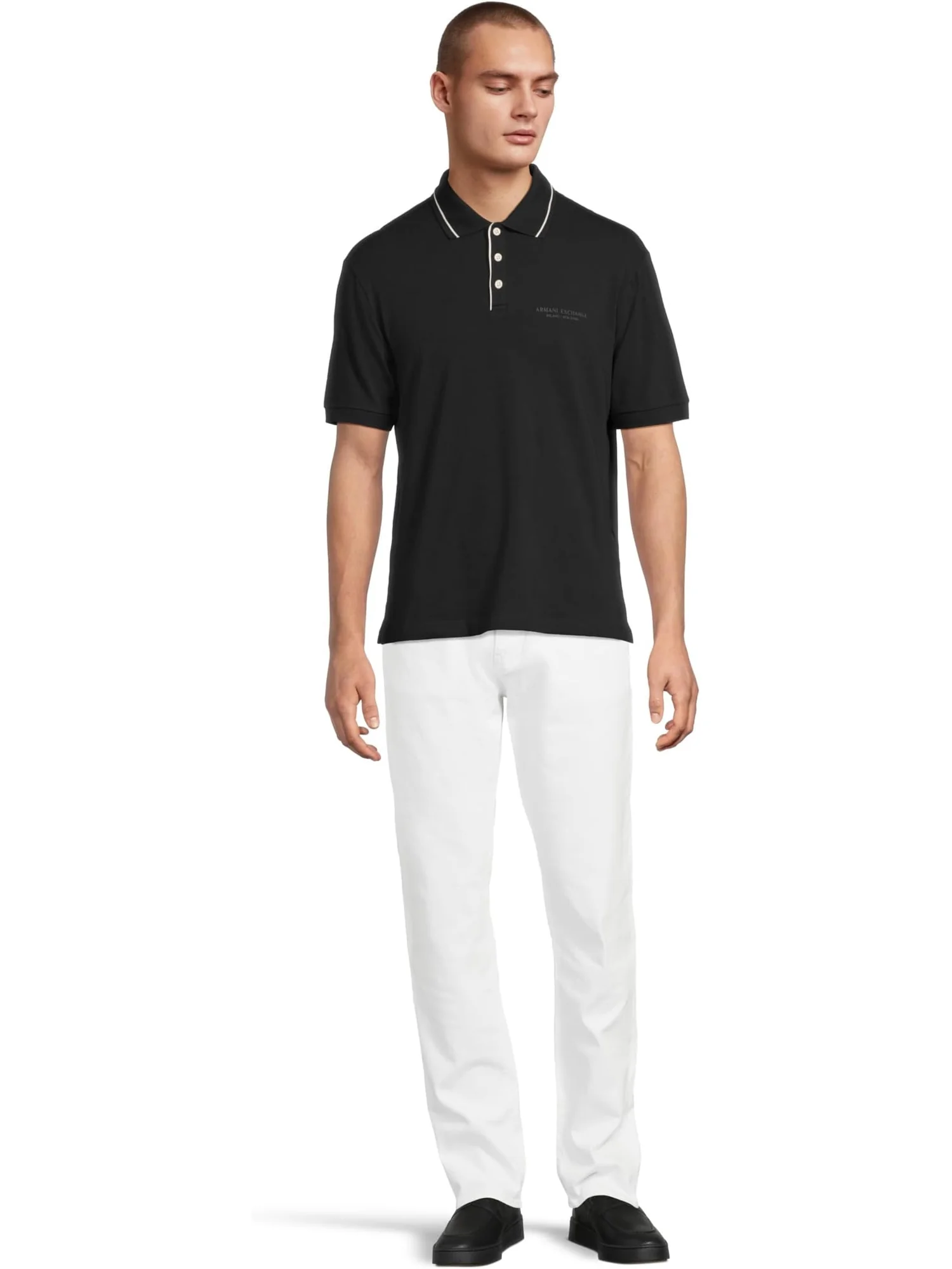 Поло Armani Exchange Milano/New York Logo Polo Shirt — 5