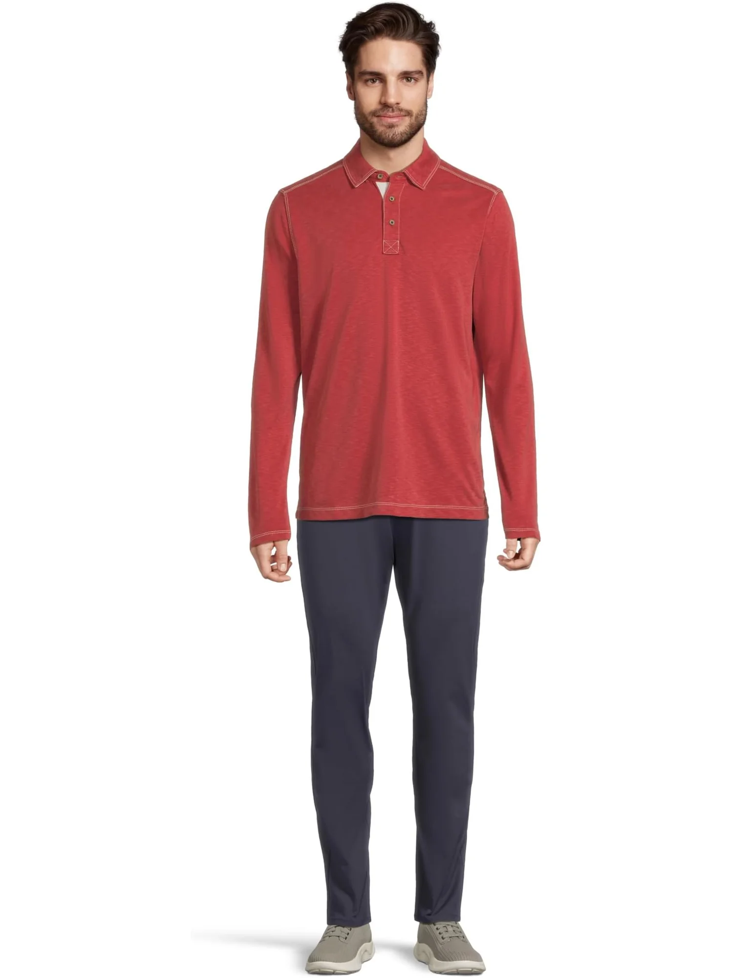 Поло Johnston & Murphy Vintage Slub Long-Sleeve Polo — 5