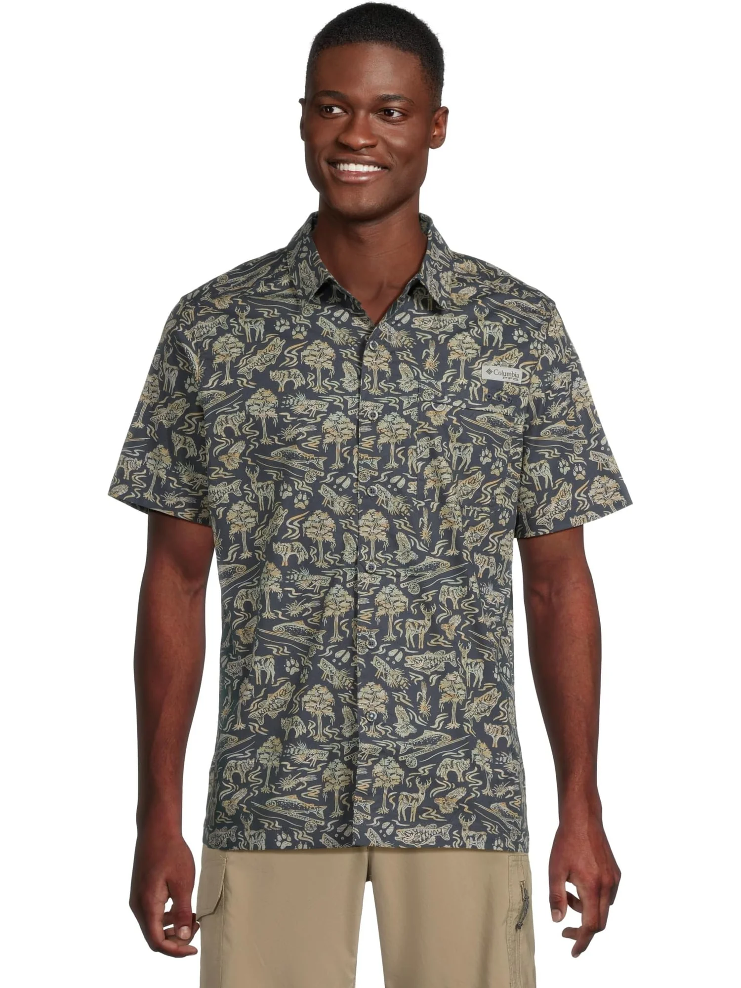 Рубашка Columbia Wild Cast Camp Shirt, цвет Nocturnal Guadalupe Convo — 1