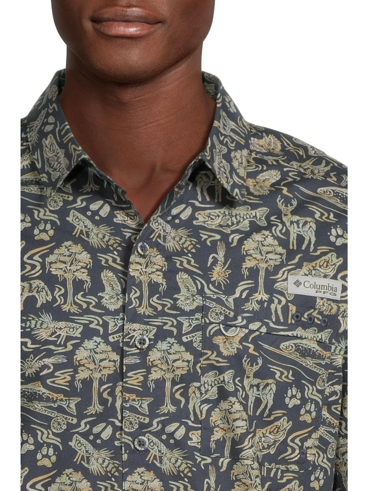 Рубашка Columbia Wild Cast Camp Shirt, цвет Nocturnal Guadalupe Convo — 4