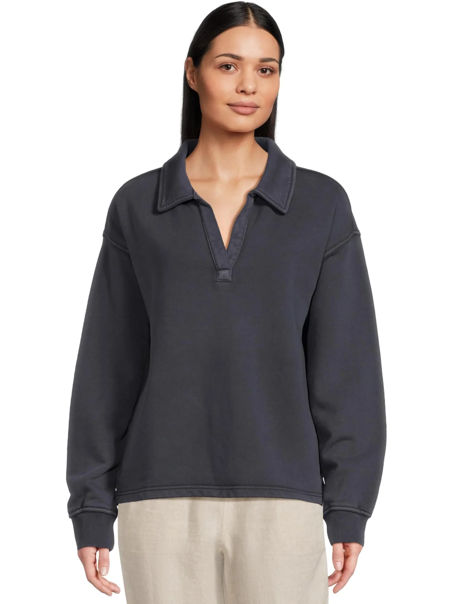 Толстовка L.L.Bean Sunwashed Sweatshirt Splitneck Polo — 1