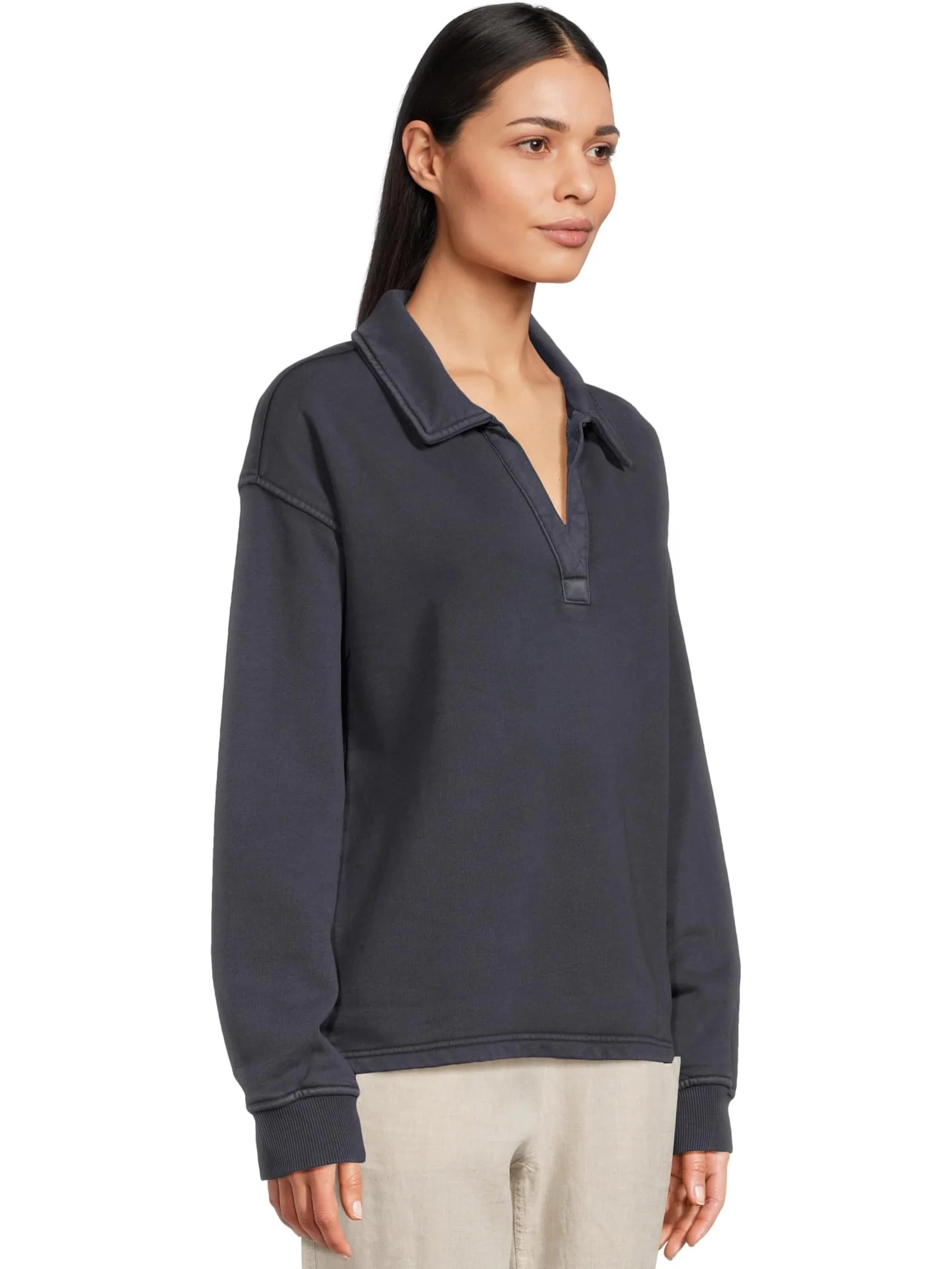 Толстовка L.L.Bean Sunwashed Sweatshirt Splitneck Polo — 2