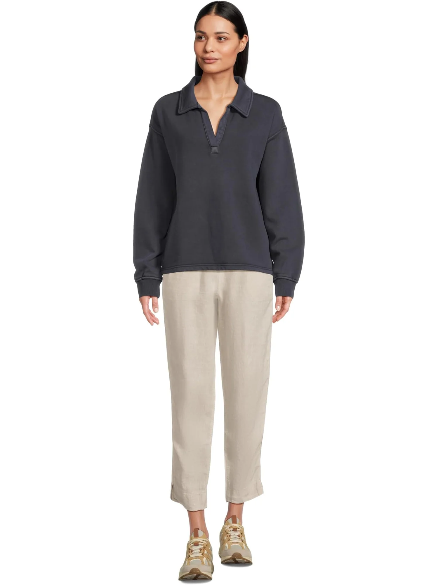 Толстовка L.L.Bean Sunwashed Sweatshirt Splitneck Polo — 5