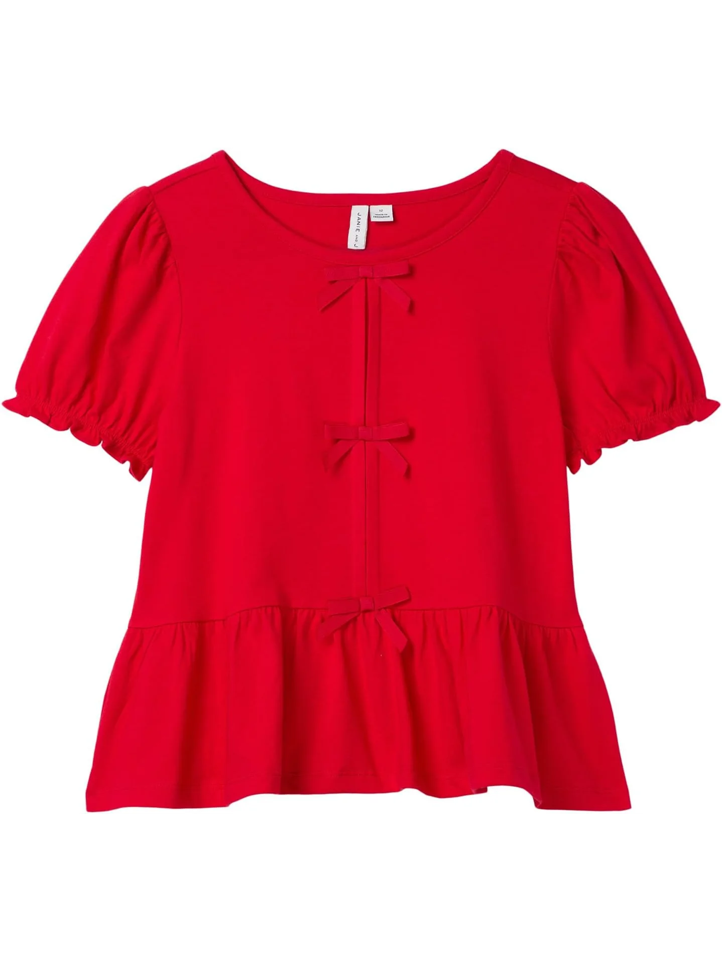 Топ Janie and Jack Three Bow Peplum Top — красный