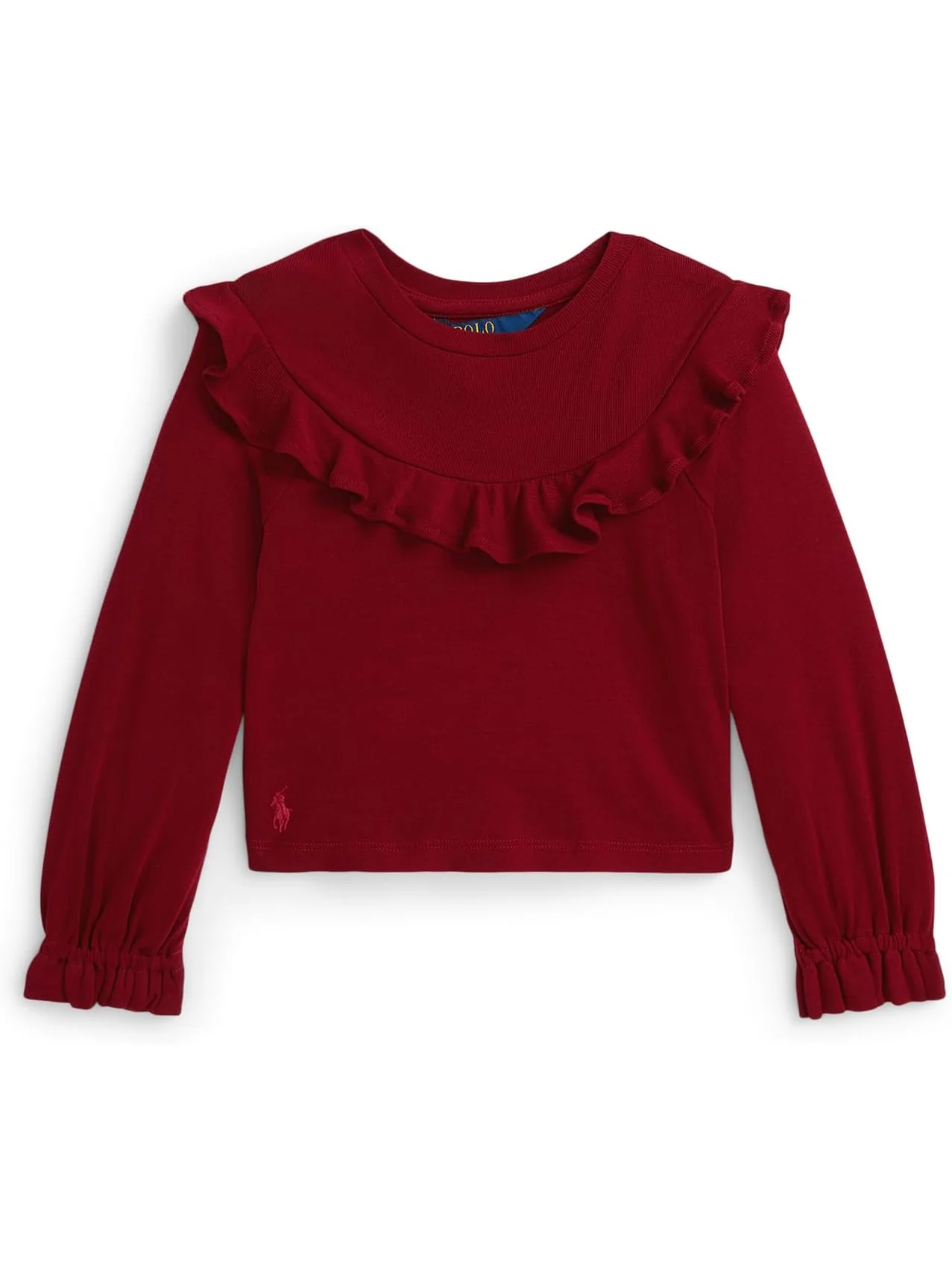 Топ из хлопка и модала с оборками Polo Ralph Lauren Kids — 1