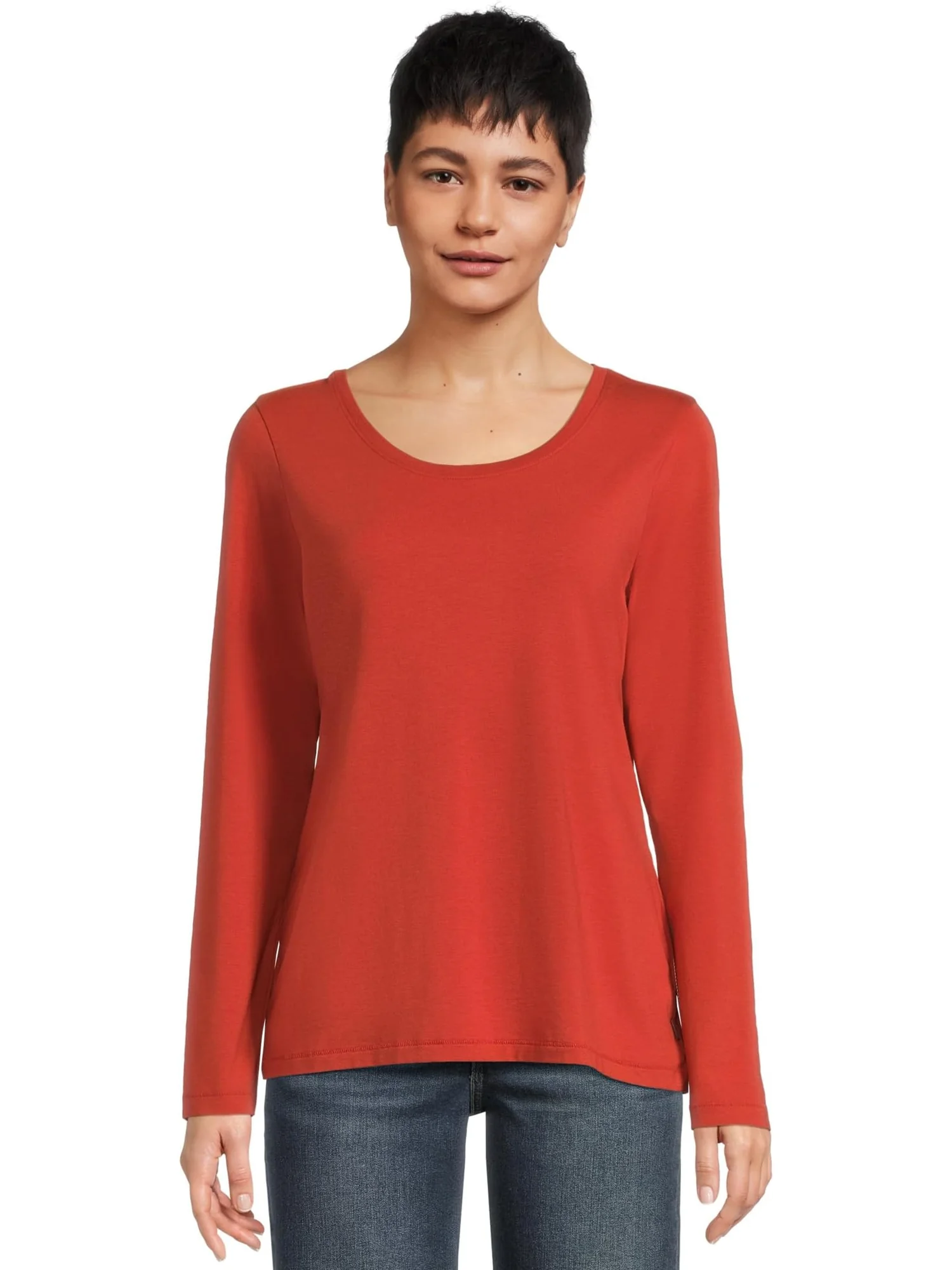 Футболка L.L.Bean Soft Stretch Supima Tee Scoop Neck Long Sleeve — 1