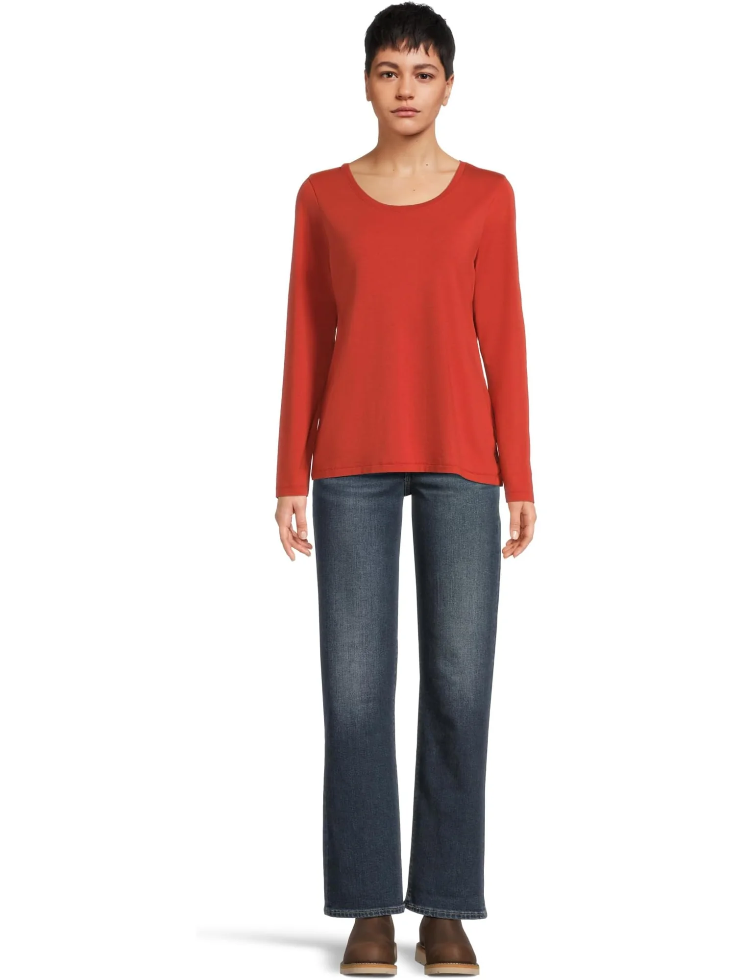 Футболка L.L.Bean Soft Stretch Supima Tee Scoop Neck Long Sleeve — 5
