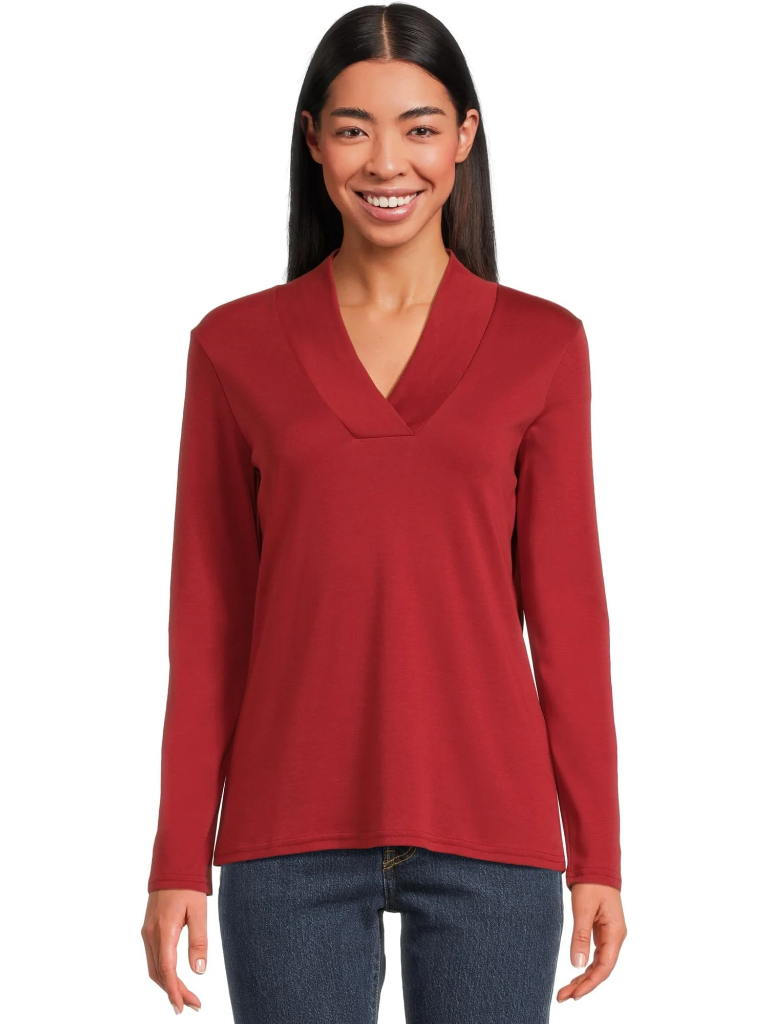 Футболка L.L.Bean Pima Shawl Long-Sleeve Cotton Tee — 1