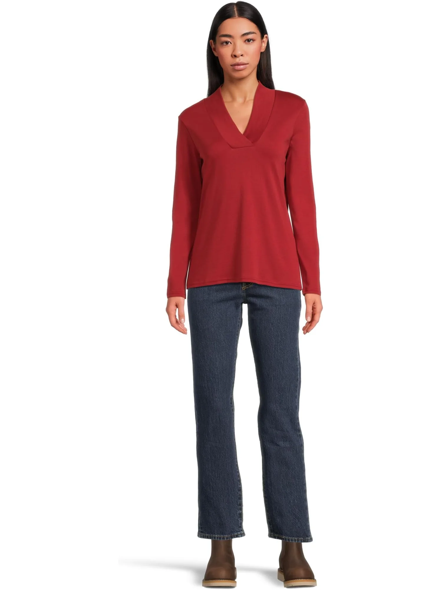 Футболка L.L.Bean Pima Shawl Long-Sleeve Cotton Tee — 5