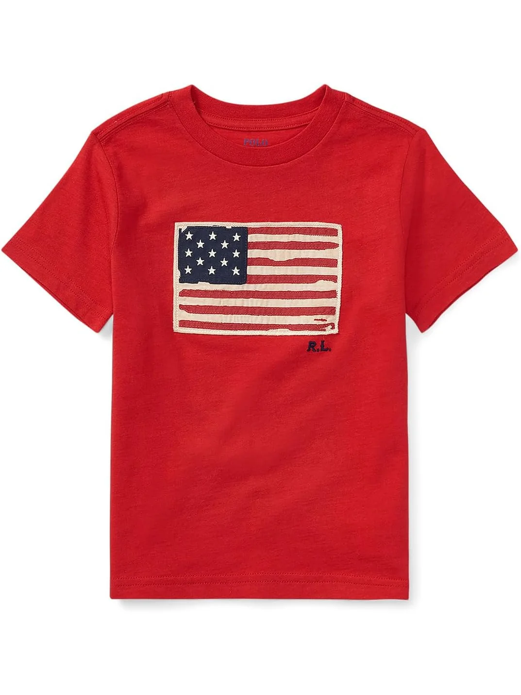 Футболка Polo Ralph Lauren Kids Flag Cotton Jersey Tee — красный