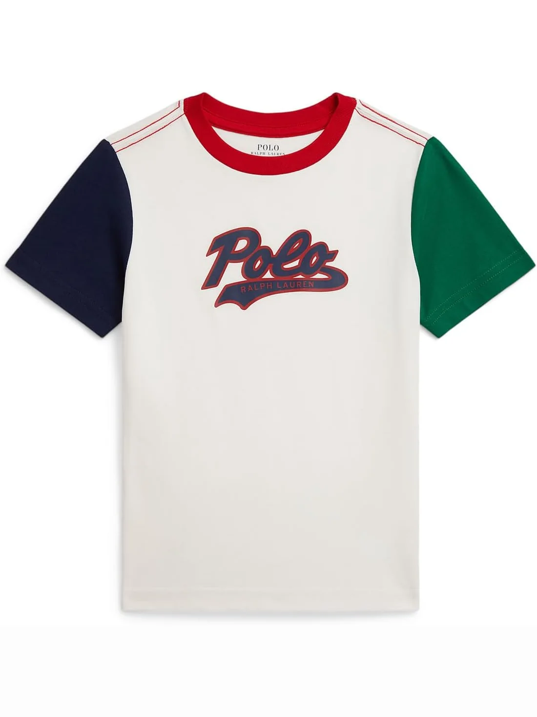 Футболка Polo Ralph Lauren Kids Logo Color-Blocked Cotton Tee — 1