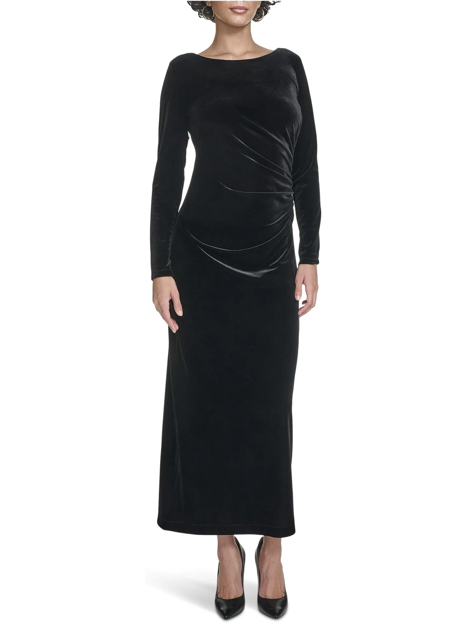 Женское бархатное макси с длинными рукавами Calvin Klein — 1