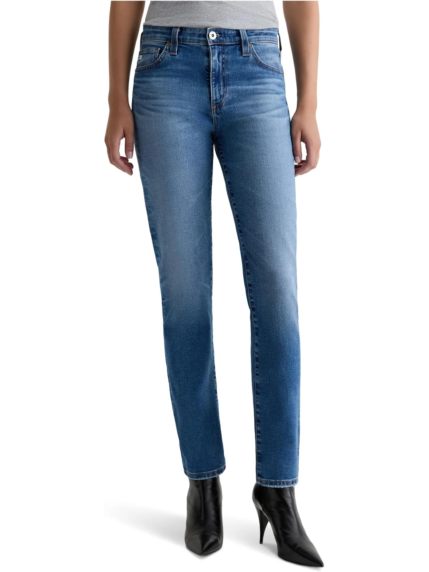 Женские джинсы Mari средней посадки Slim Straight AG Jeans, Tinseltown — 1