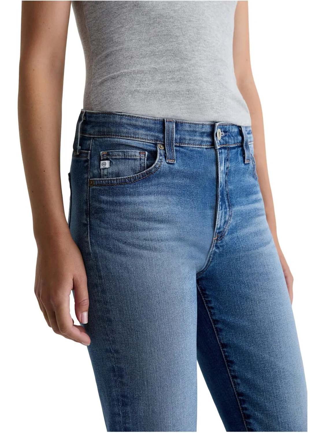Женские джинсы Mari средней посадки Slim Straight AG Jeans, Tinseltown — 4