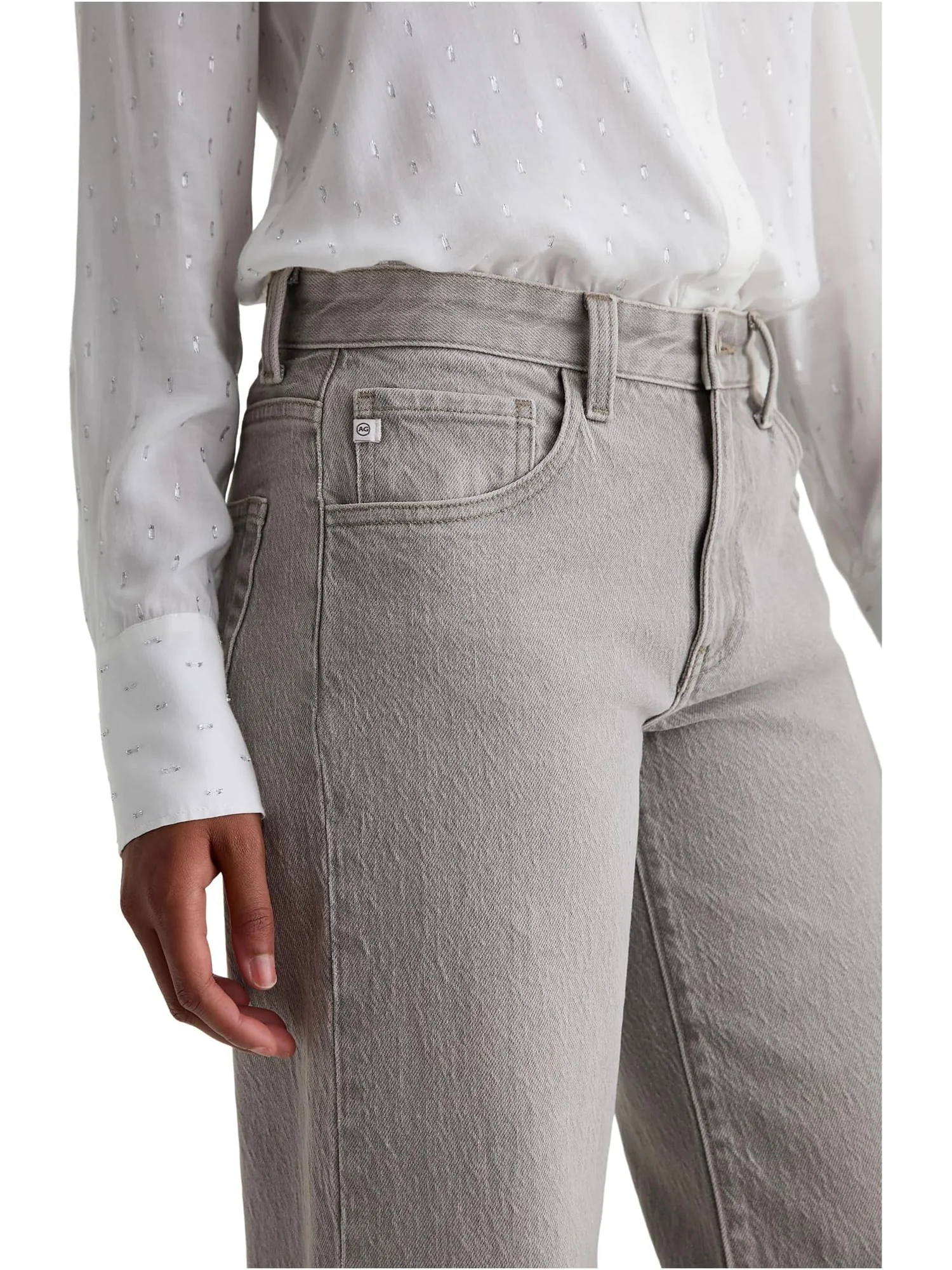 Джинсы AG Jeans Women's Adria Low Rise Baggy Wide Leg — 4
