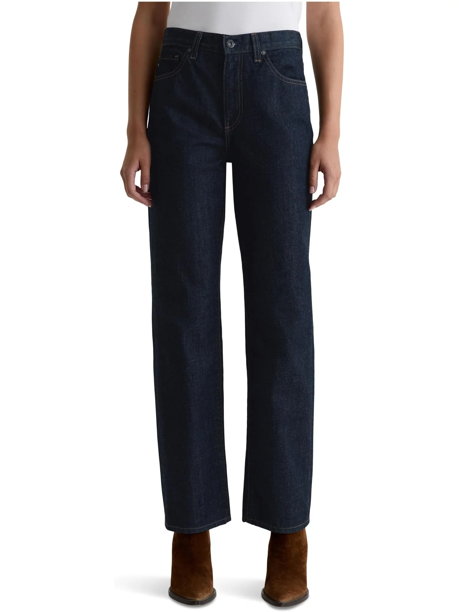 Женские прямые джинсы Brinley средней посадки AG Jeans, Moonrise — 1