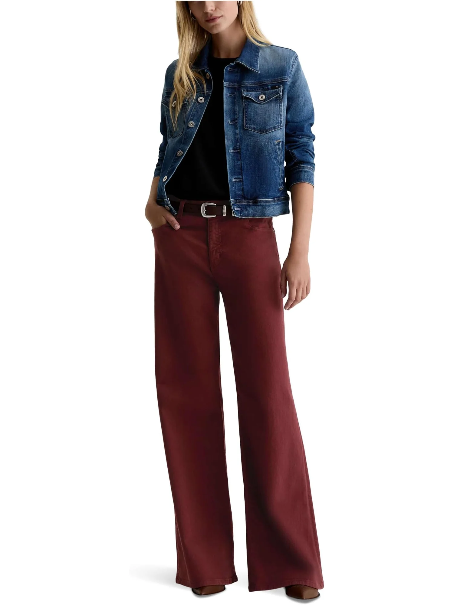 Джинсы AG Jeans Women's Saige Mid Rise Wide Leg — 5