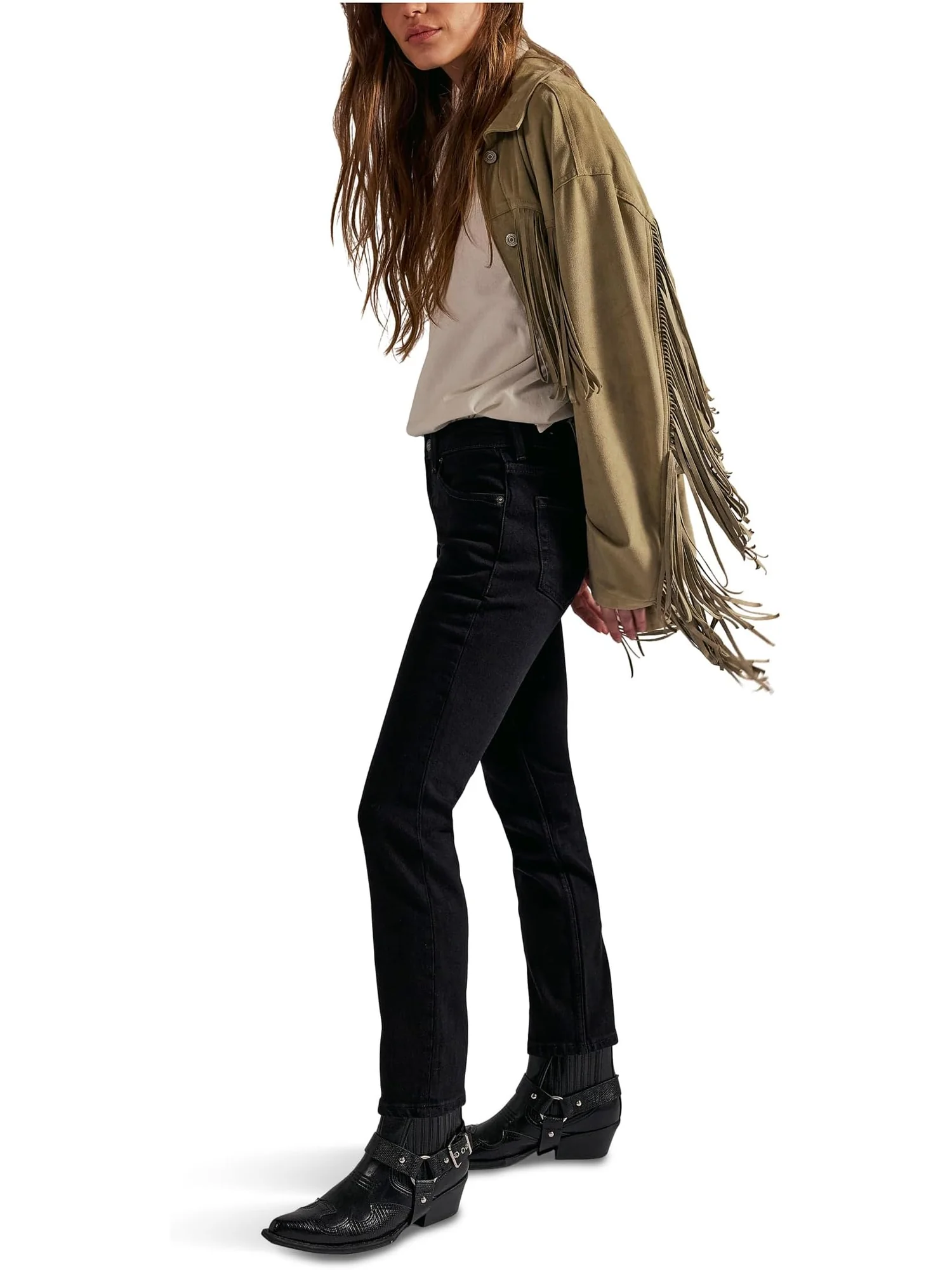 Брюки Free People Women's Oracle Low Rise Slim Stra — 3