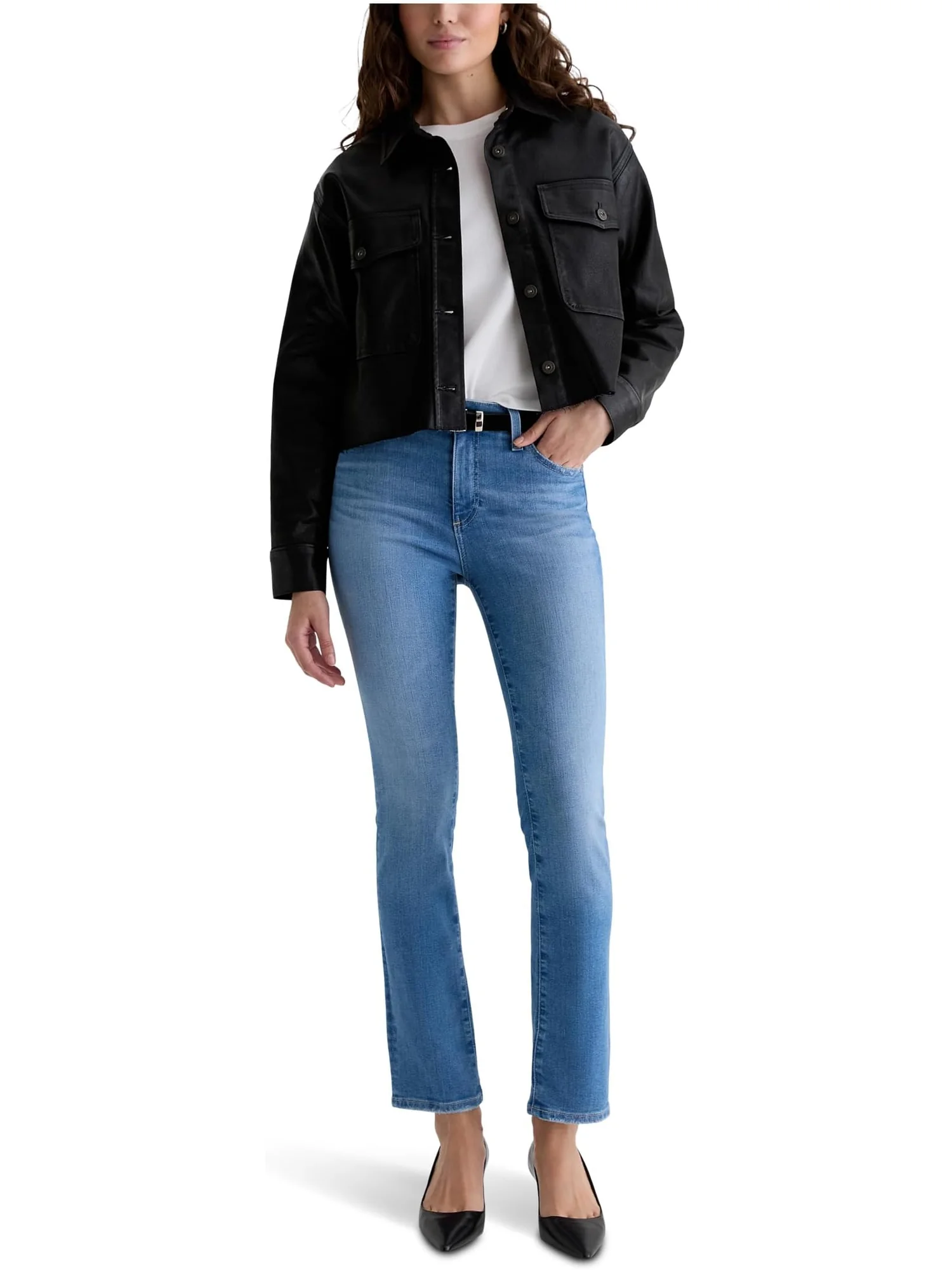 Женские джинсы Mari средней посадки Slim Straight в стиле минимализма AG Jeans, Minimalist — 5